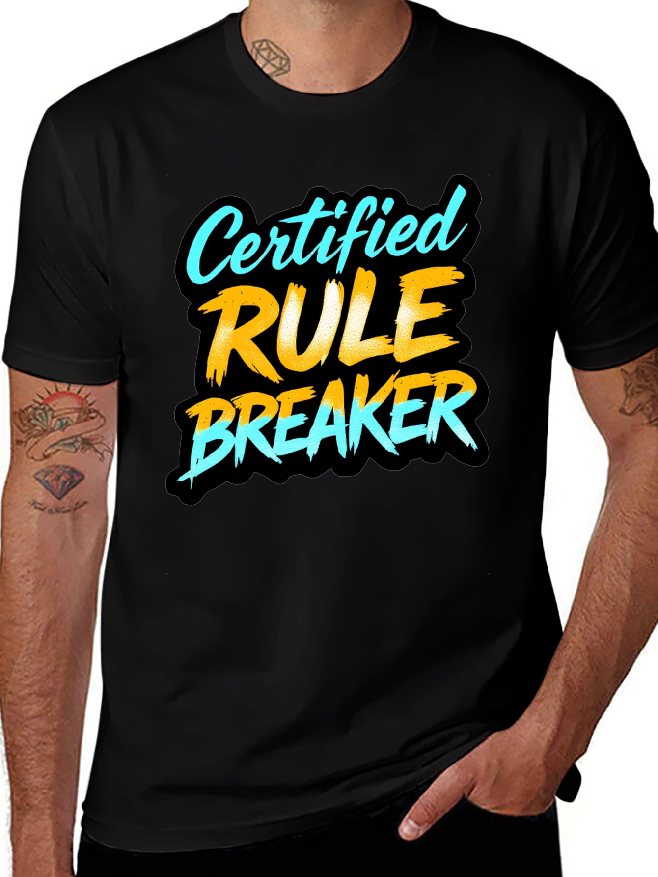 Certified Rule Breaker Graphic Tee - Black