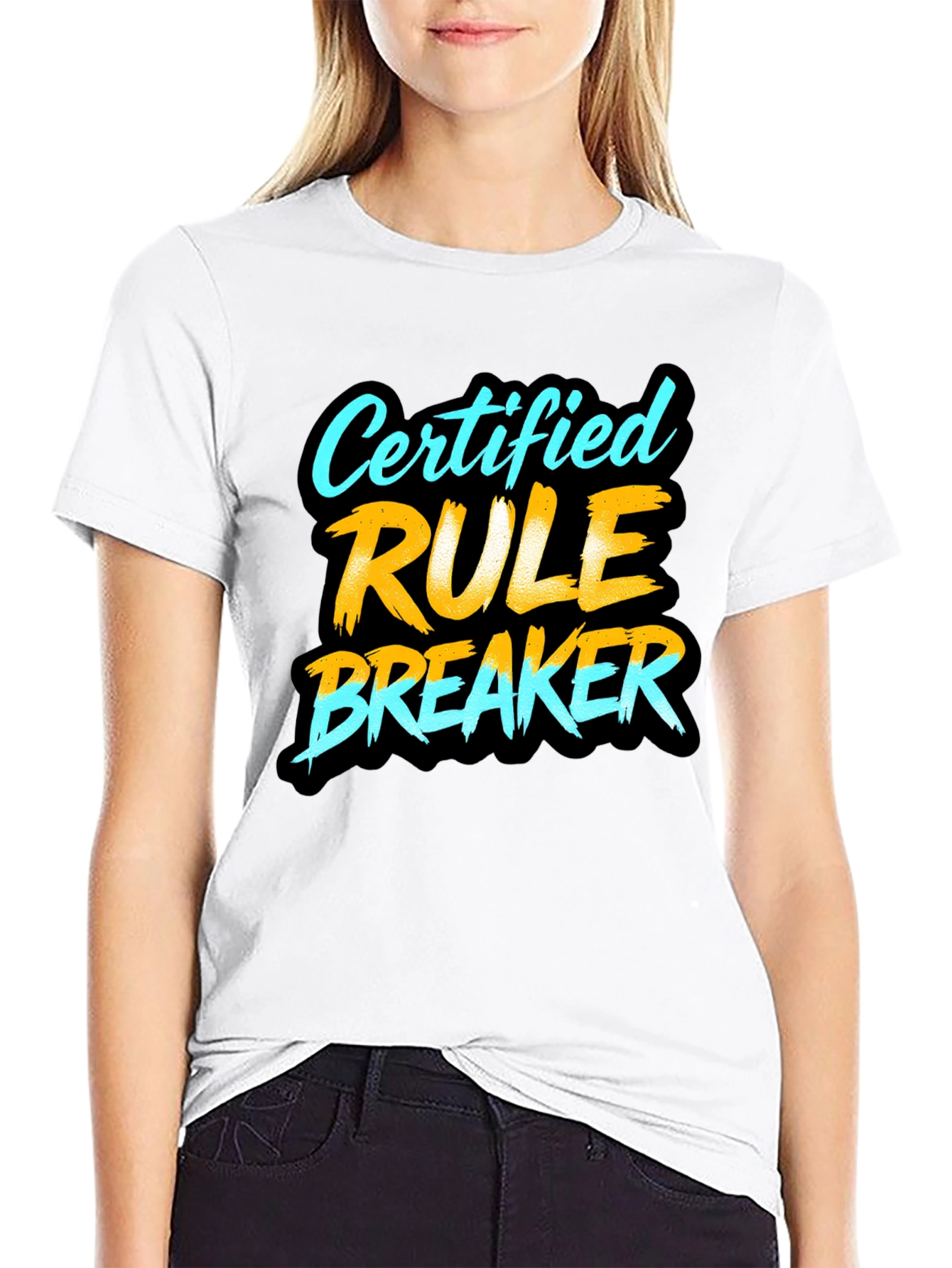 Certified Rule Breaker Graphic Tee - Black