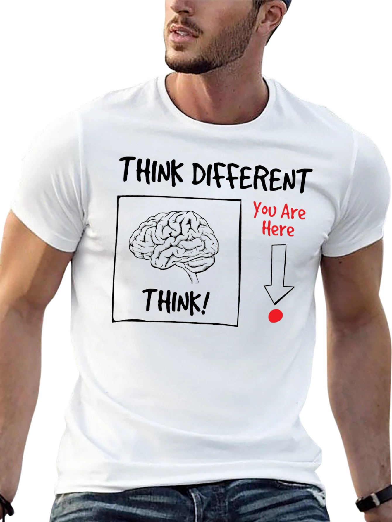 Think Different T-Shirt: Brain & Humor