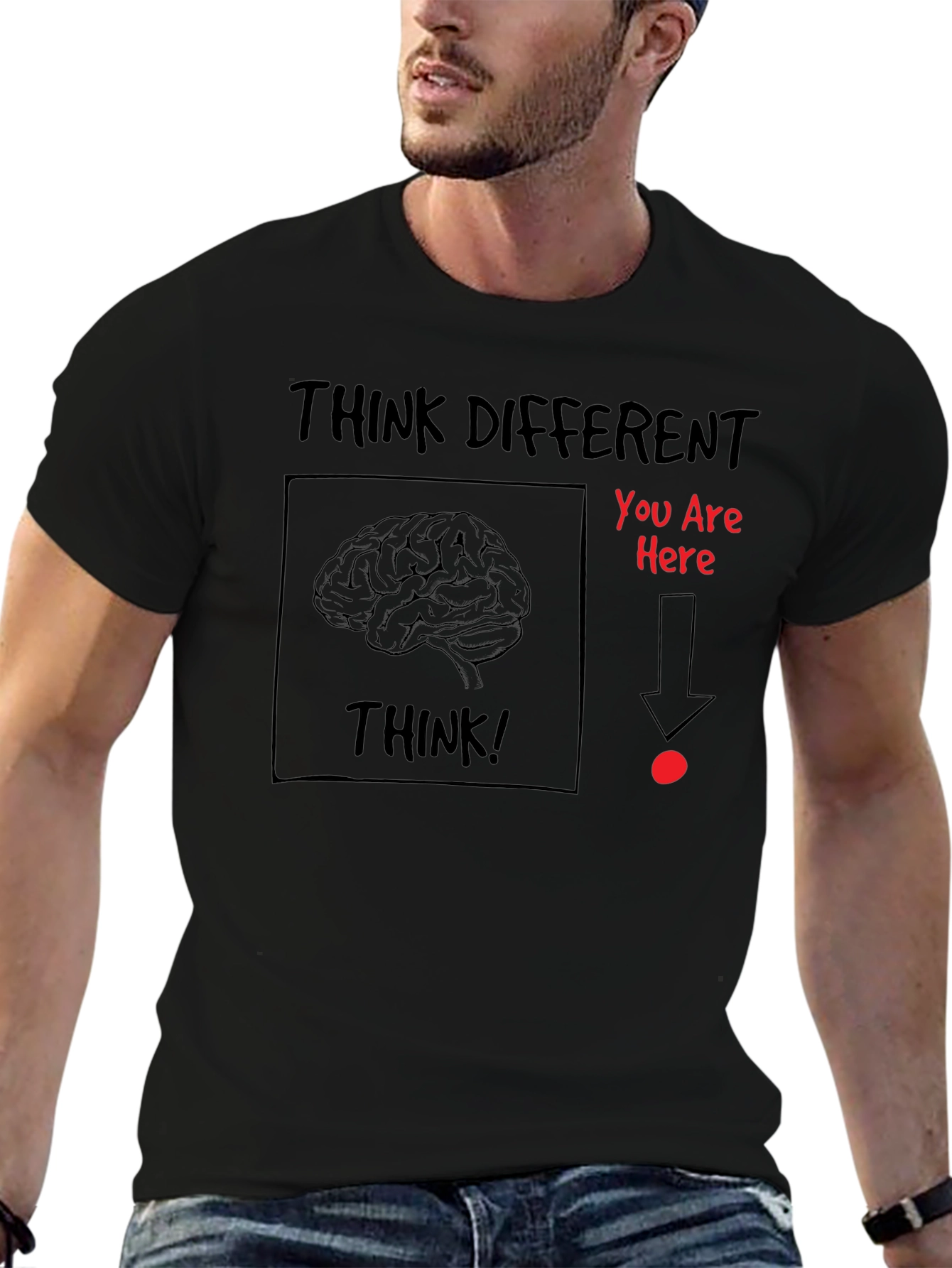 Think Different T-Shirt: Brain & Humor