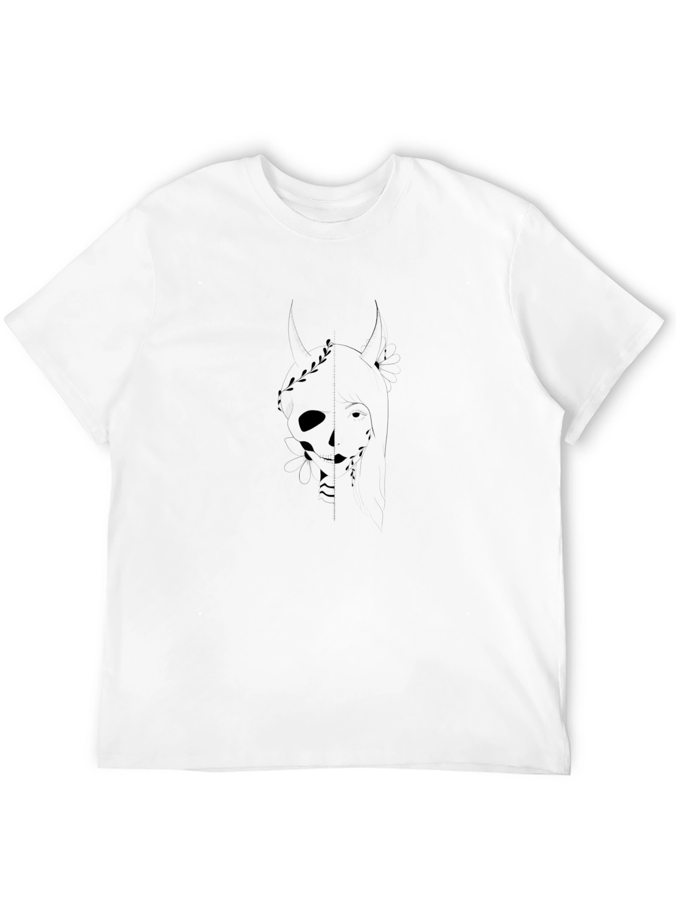 Unique Graphic Print Black Tee