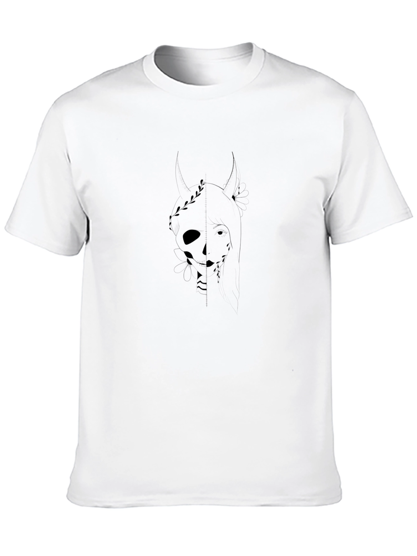 Unique Graphic Print Black Tee