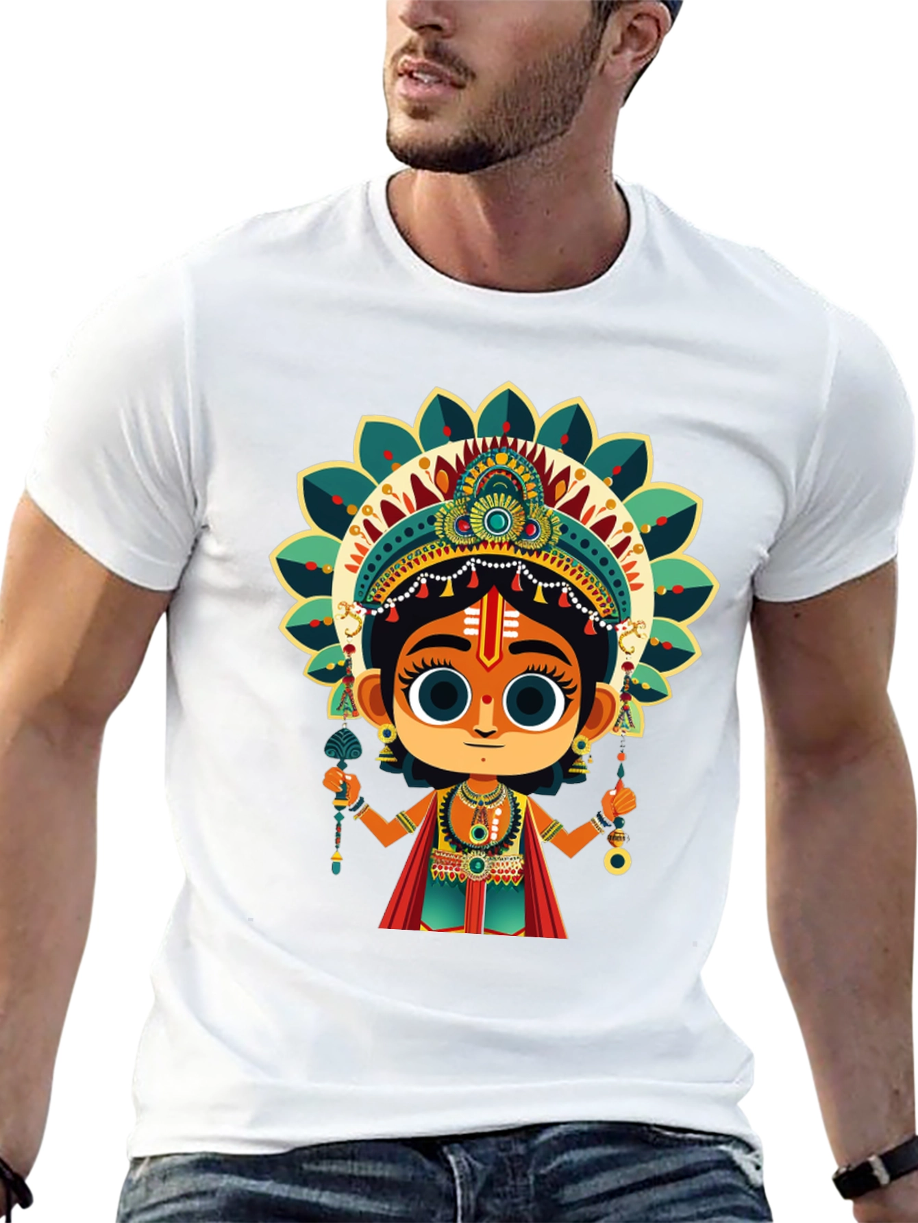 Krishna Graphic Tee - Spiritual Design