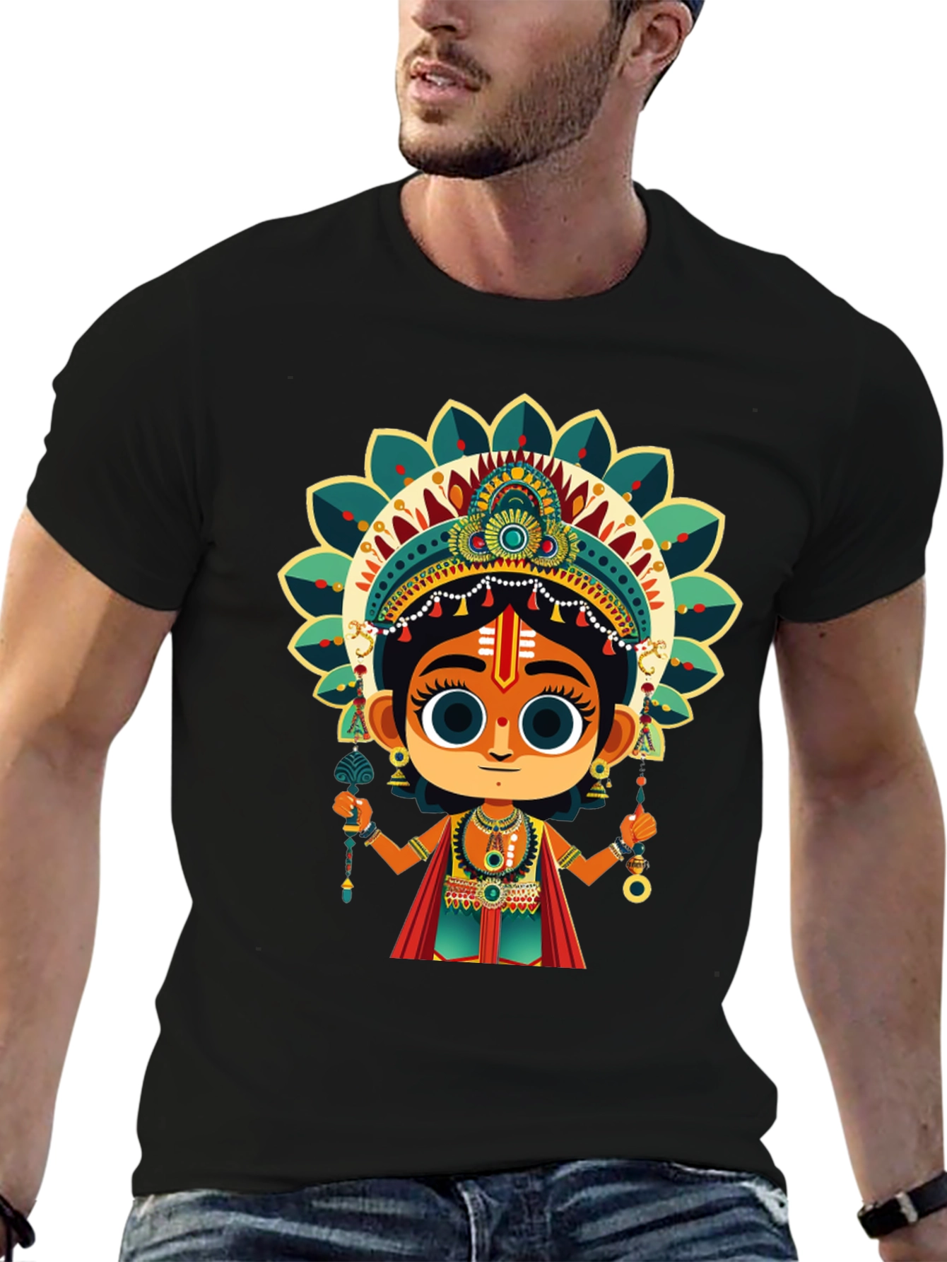 Krishna Graphic Tee - Spiritual Design