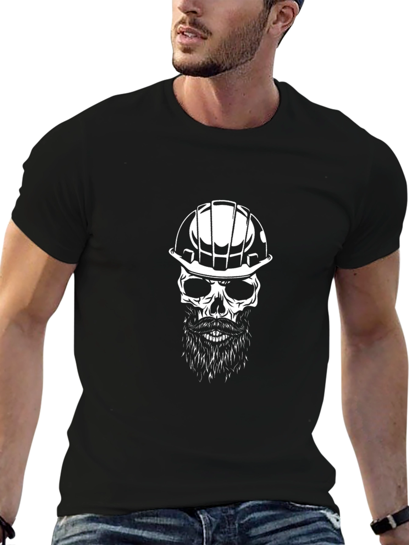 Construction Skull Graphic T-Shirt