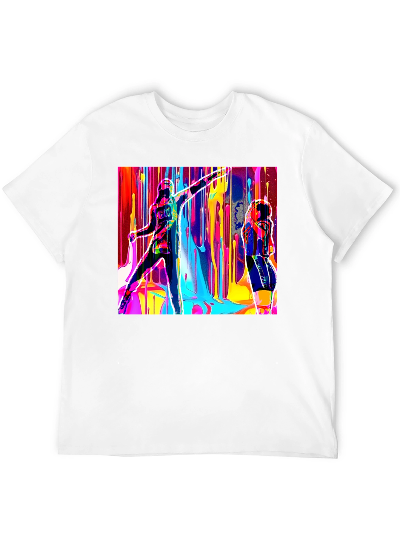 Abstract Art Drip Design Black T-Shirt