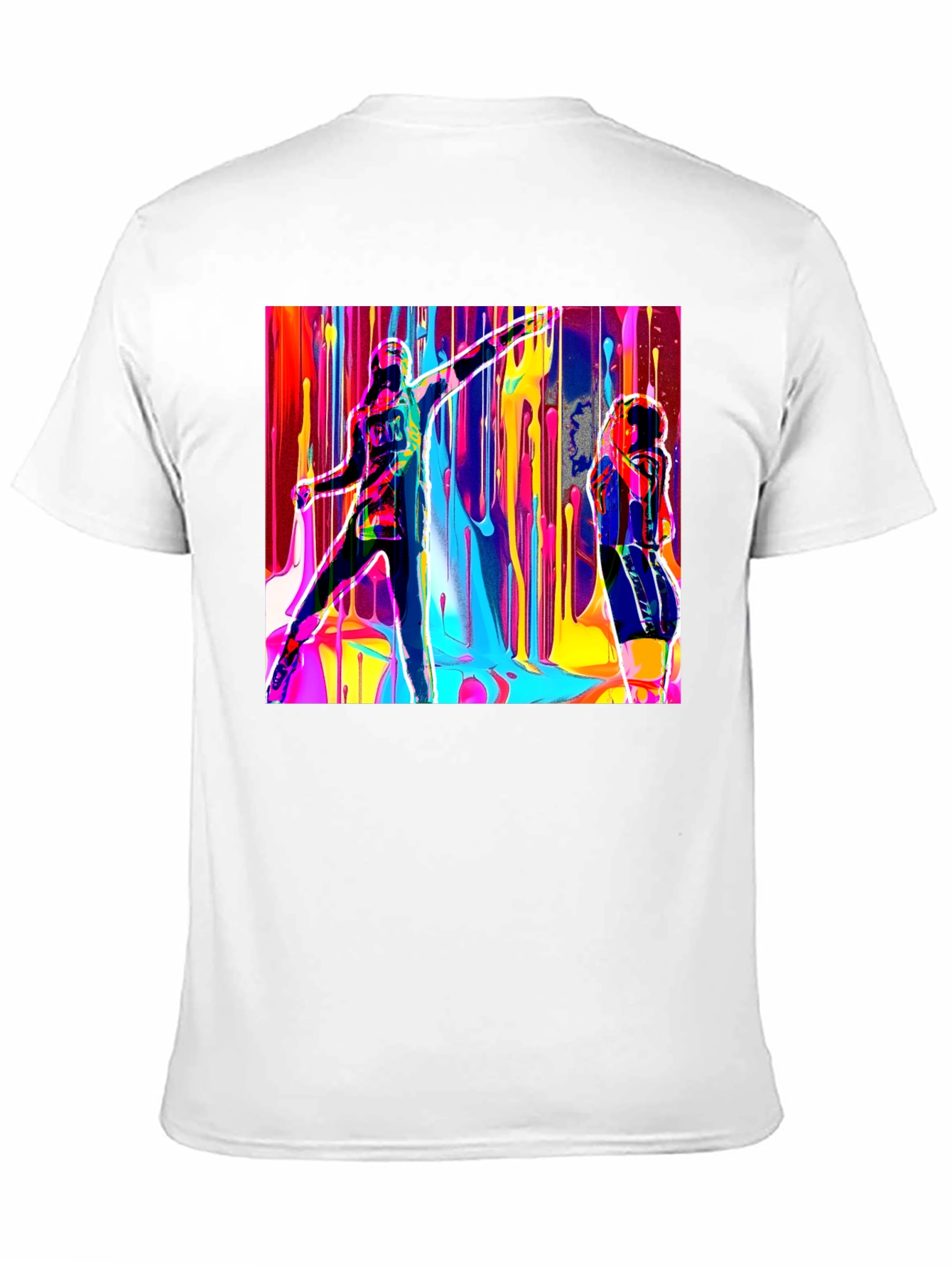 Abstract Art Drip Design Black T-Shirt