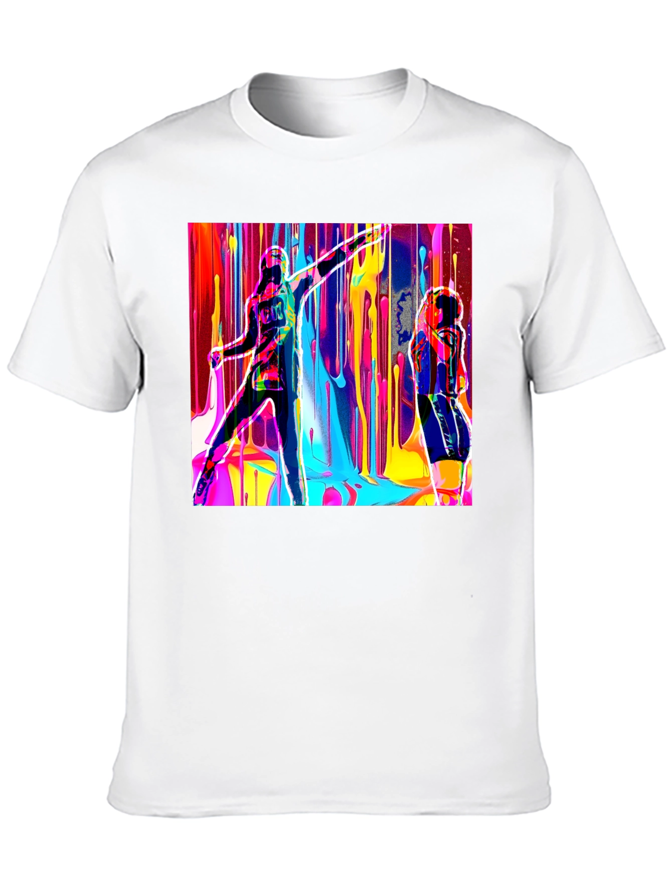 Abstract Art Drip Design Black T-Shirt