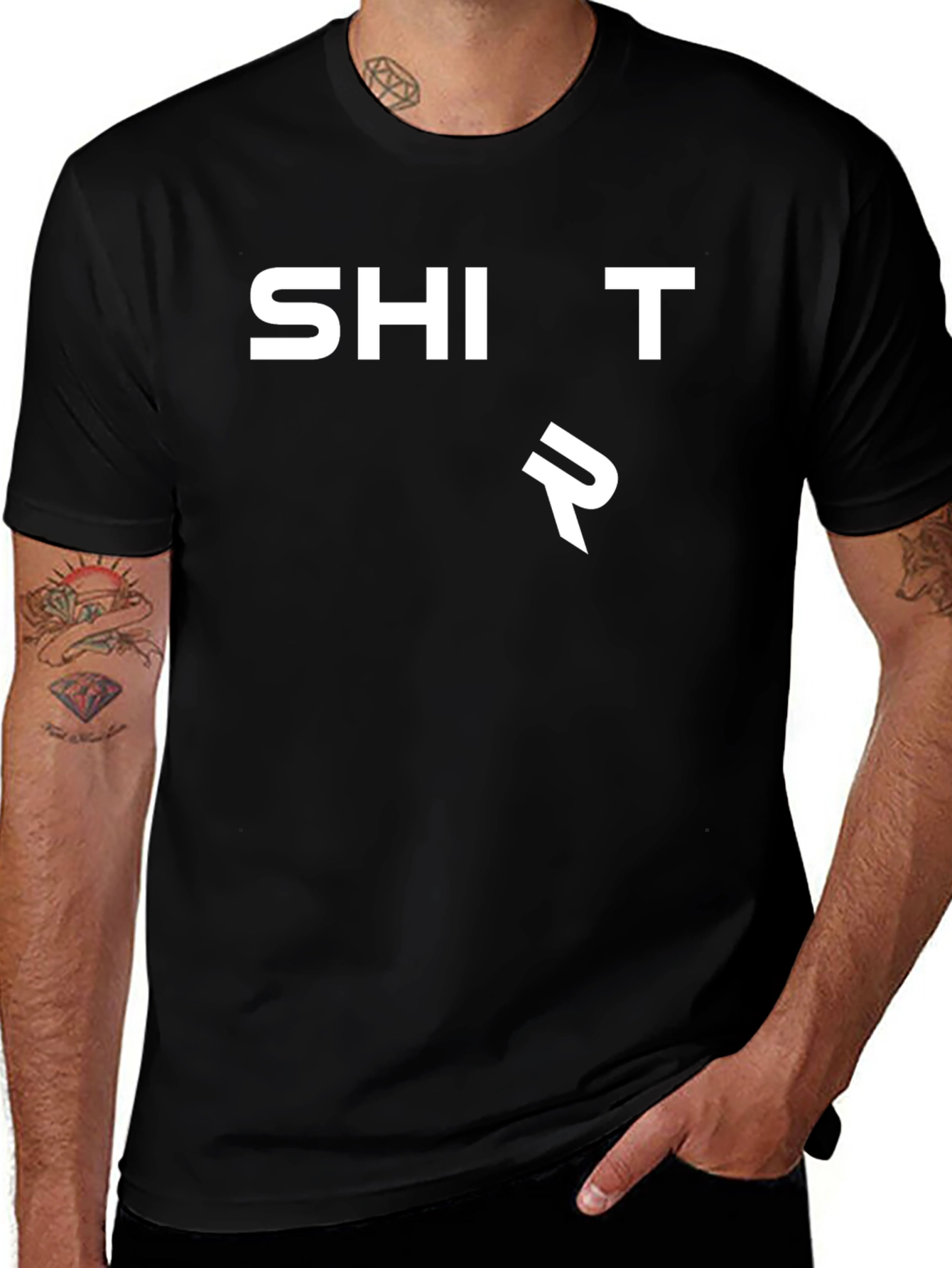 SHI T R Black Graphic Tee