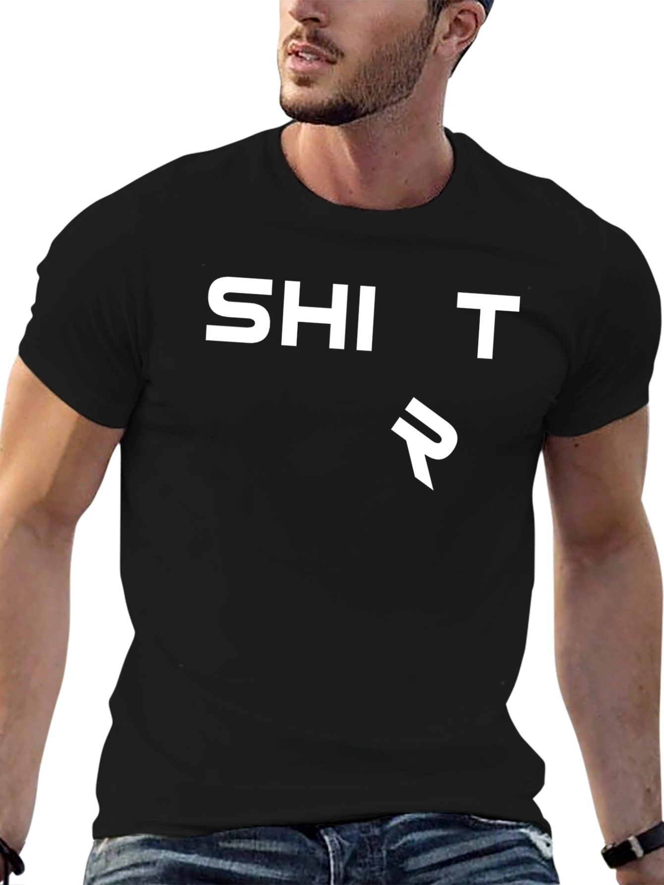 SHI T R Black Graphic Tee