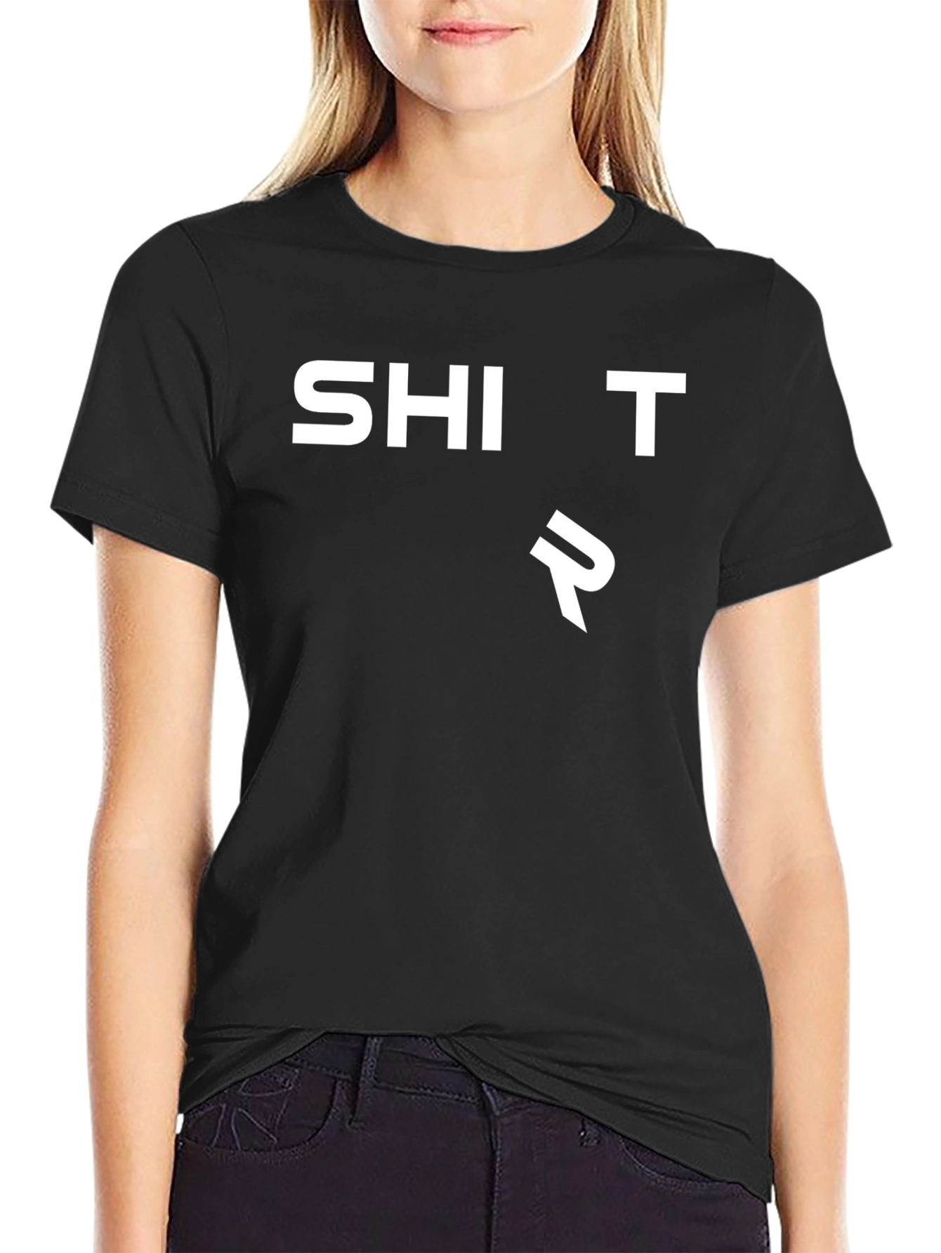 SHI T R Black Graphic Tee