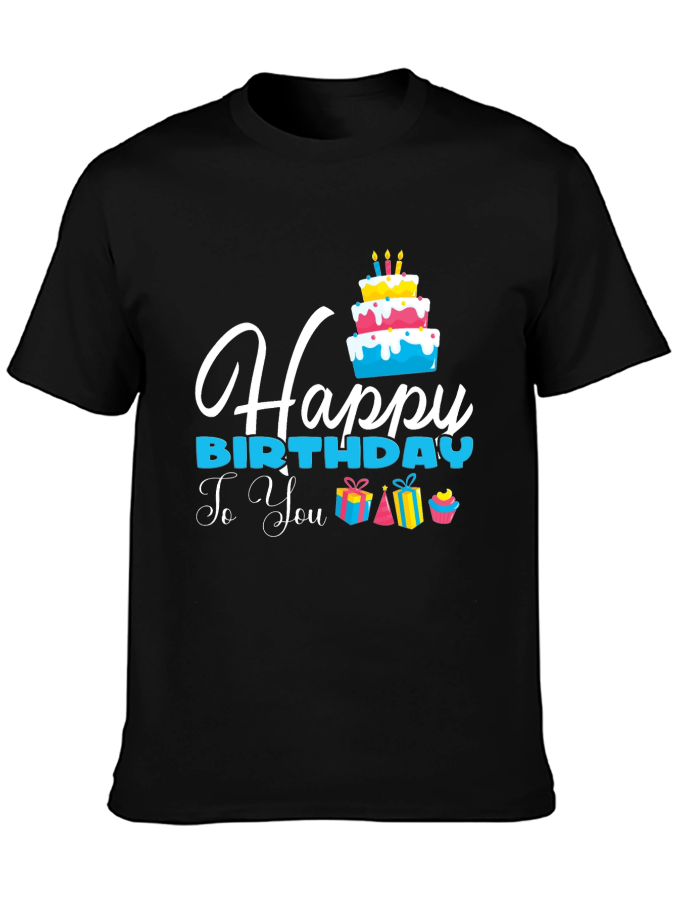 Happy Birthday Graphic T-Shirt - Black