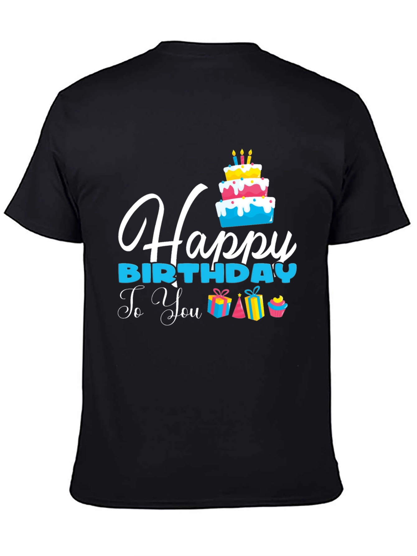 Happy Birthday Graphic T-Shirt - Black