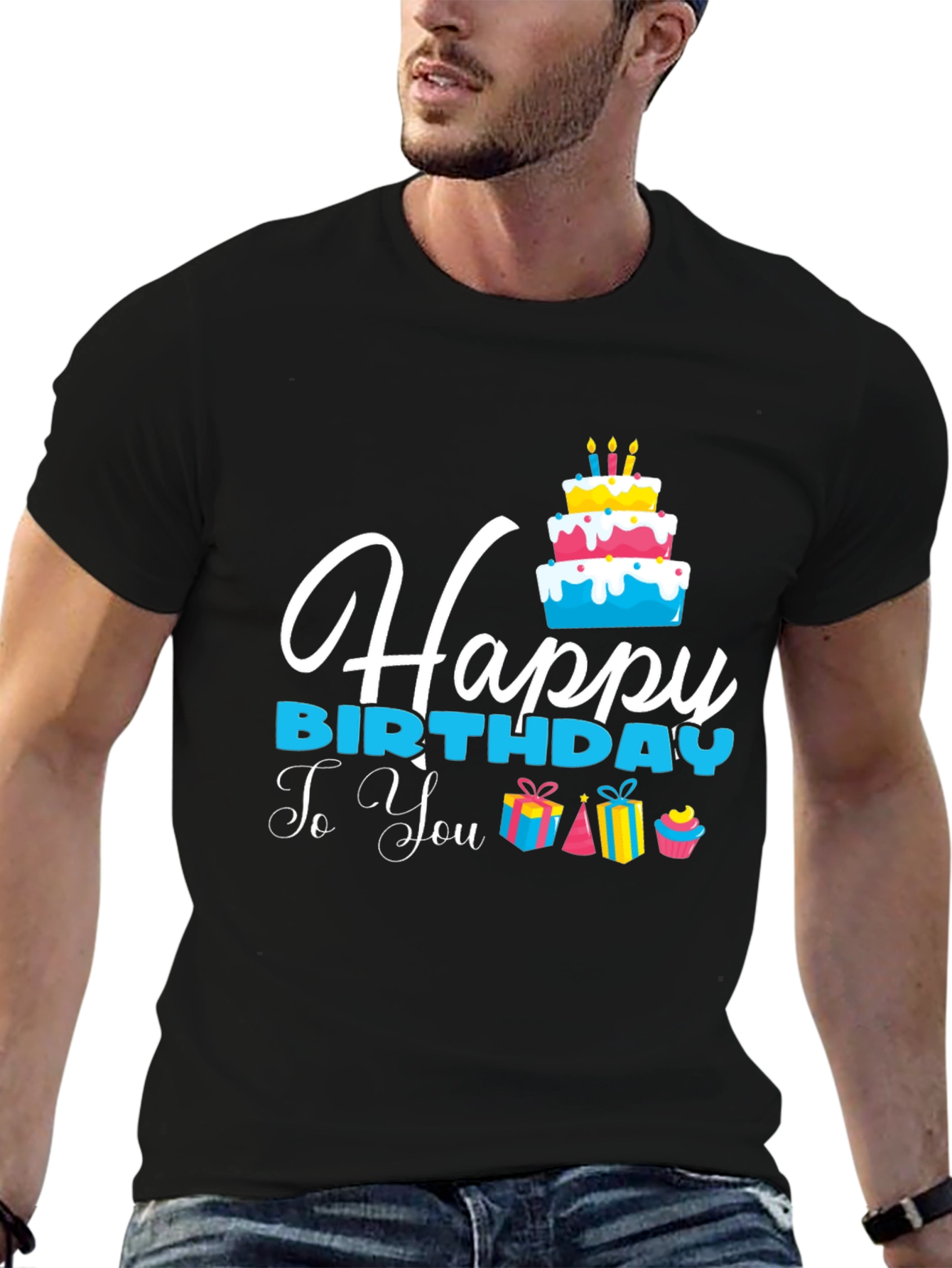Happy Birthday Graphic T-Shirt - Black