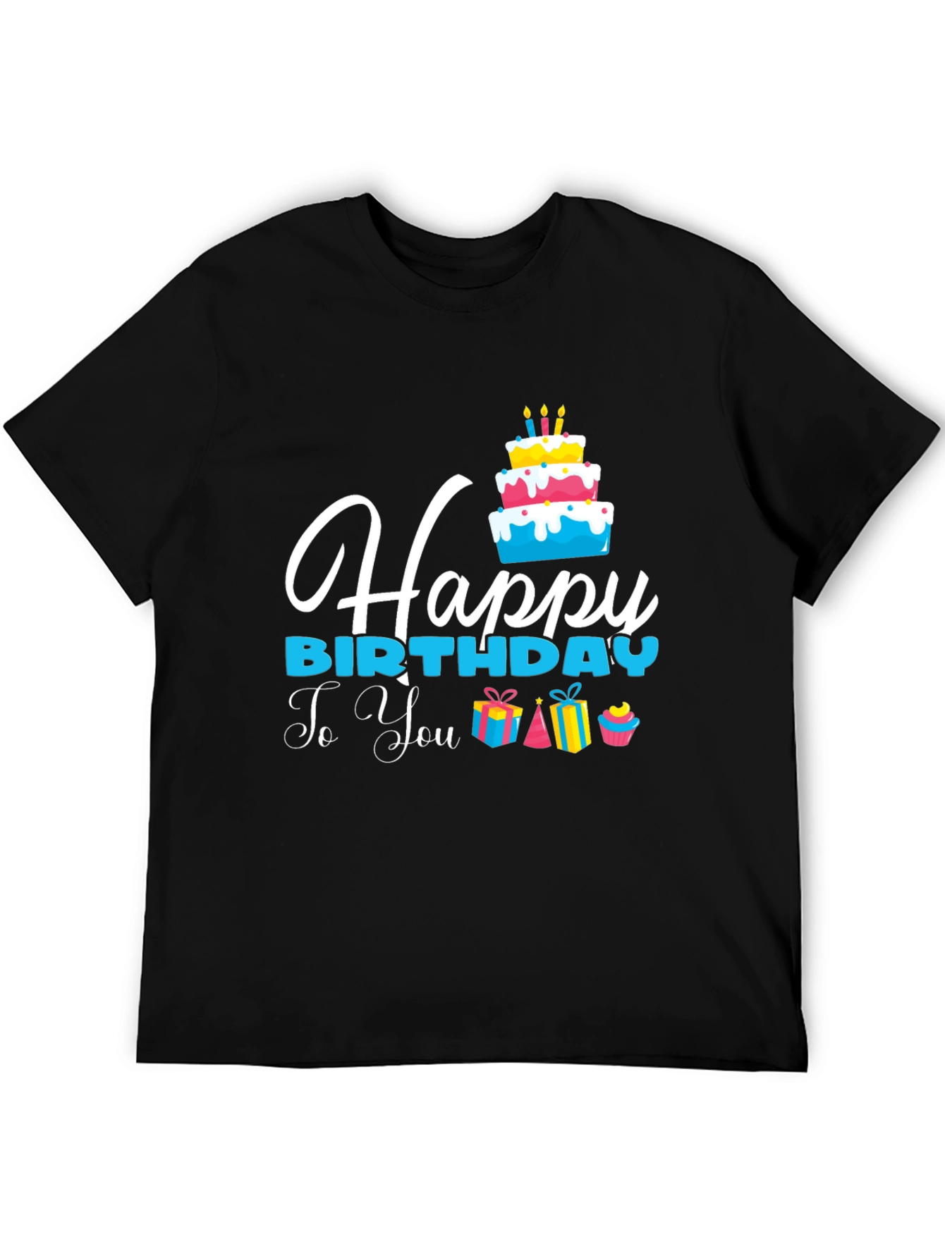 Happy Birthday Graphic T-Shirt - Black