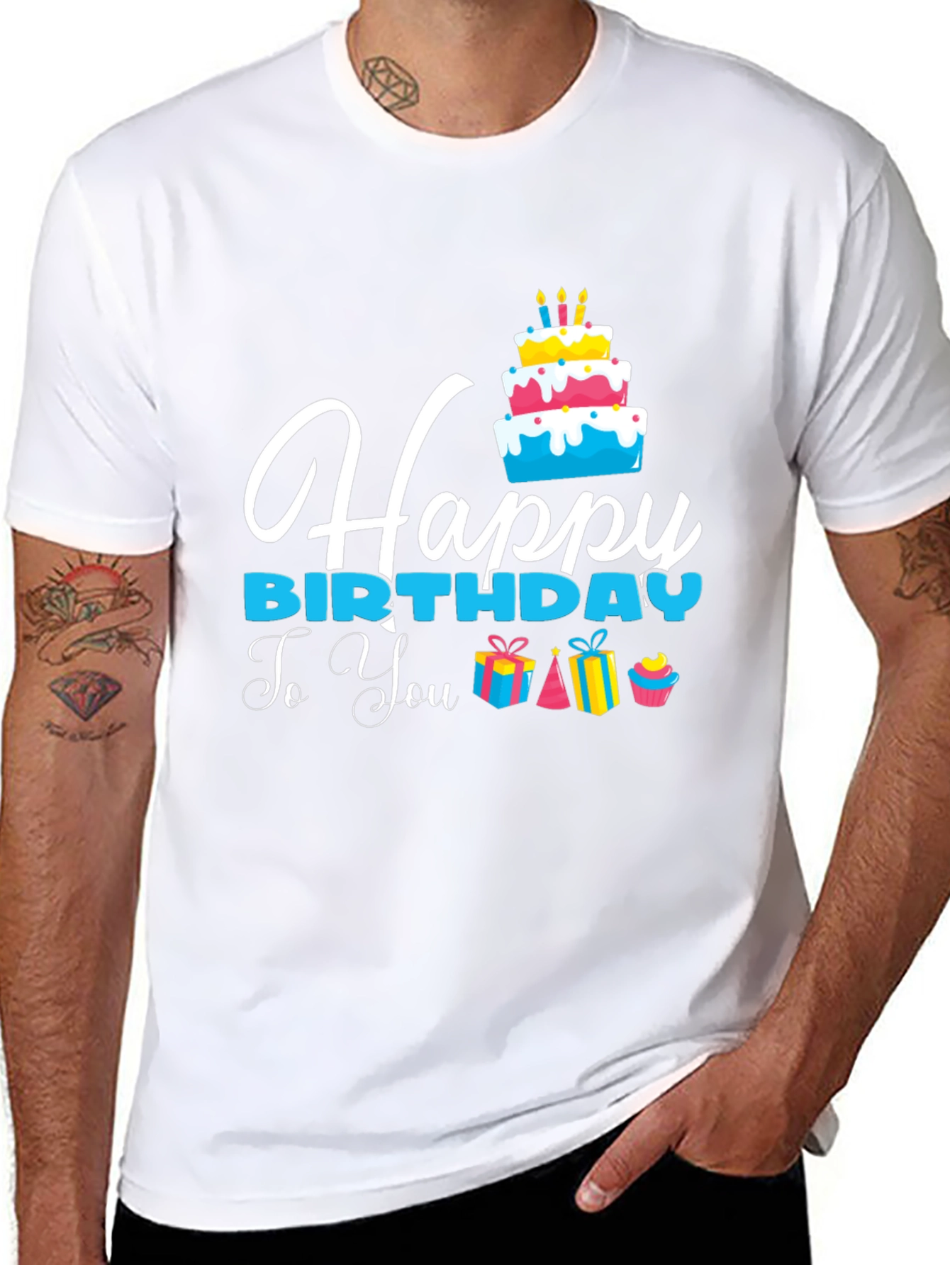 Happy Birthday Graphic T-Shirt - Black