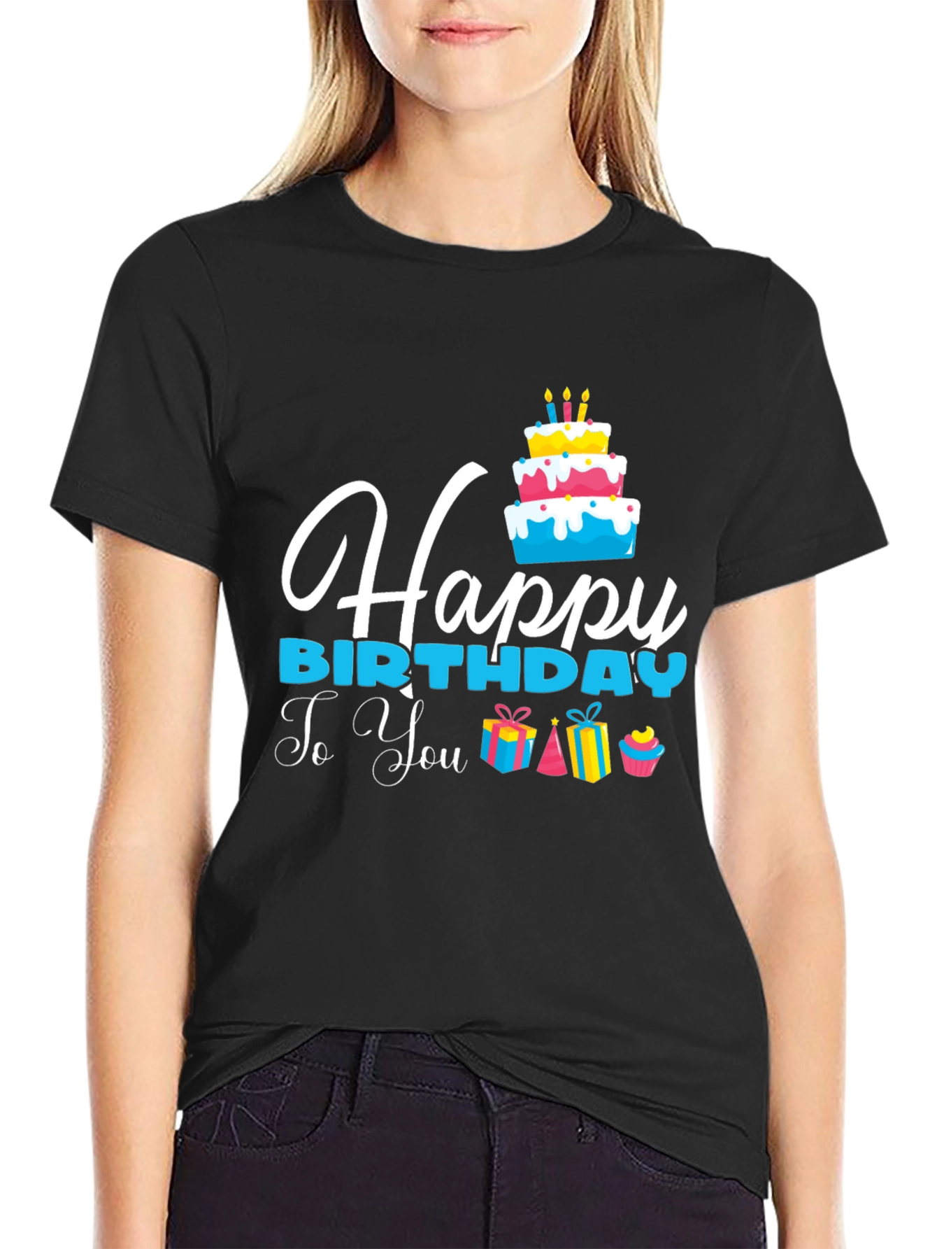Happy Birthday Graphic T-Shirt - Black
