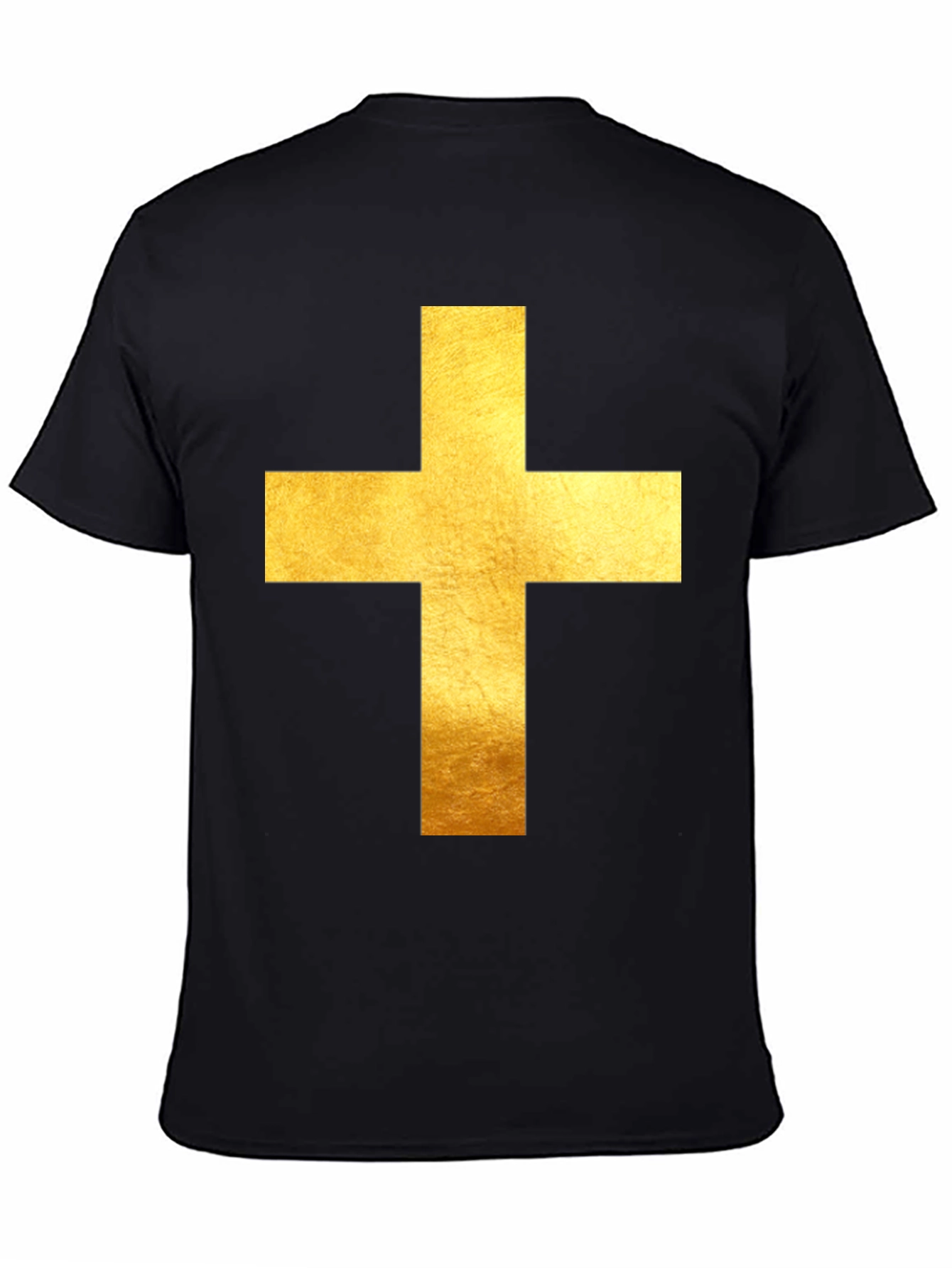 Gold Cross Graphic Black T-Shirt