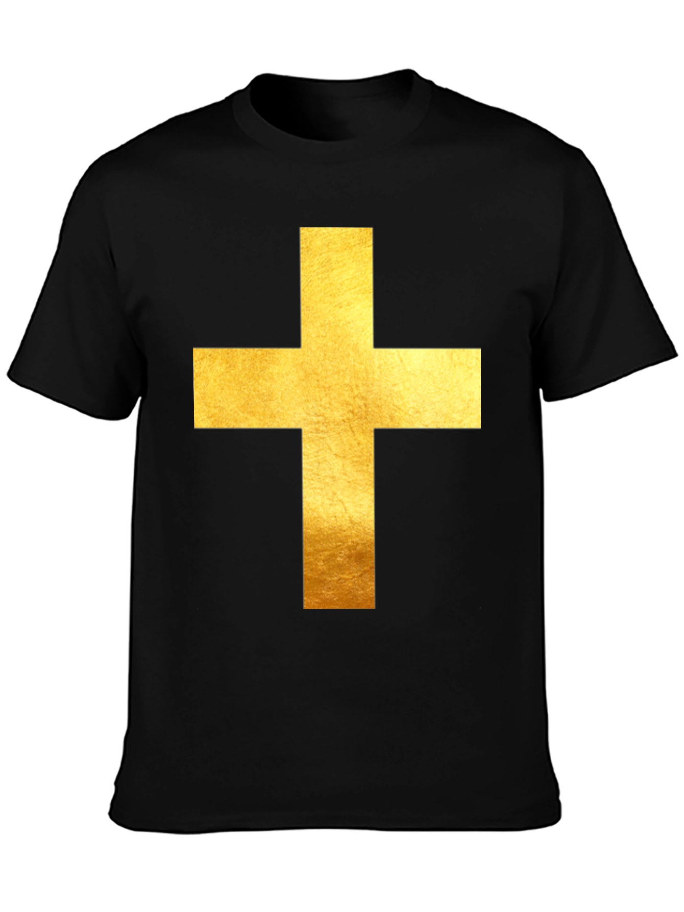Gold Cross Graphic Black T-Shirt