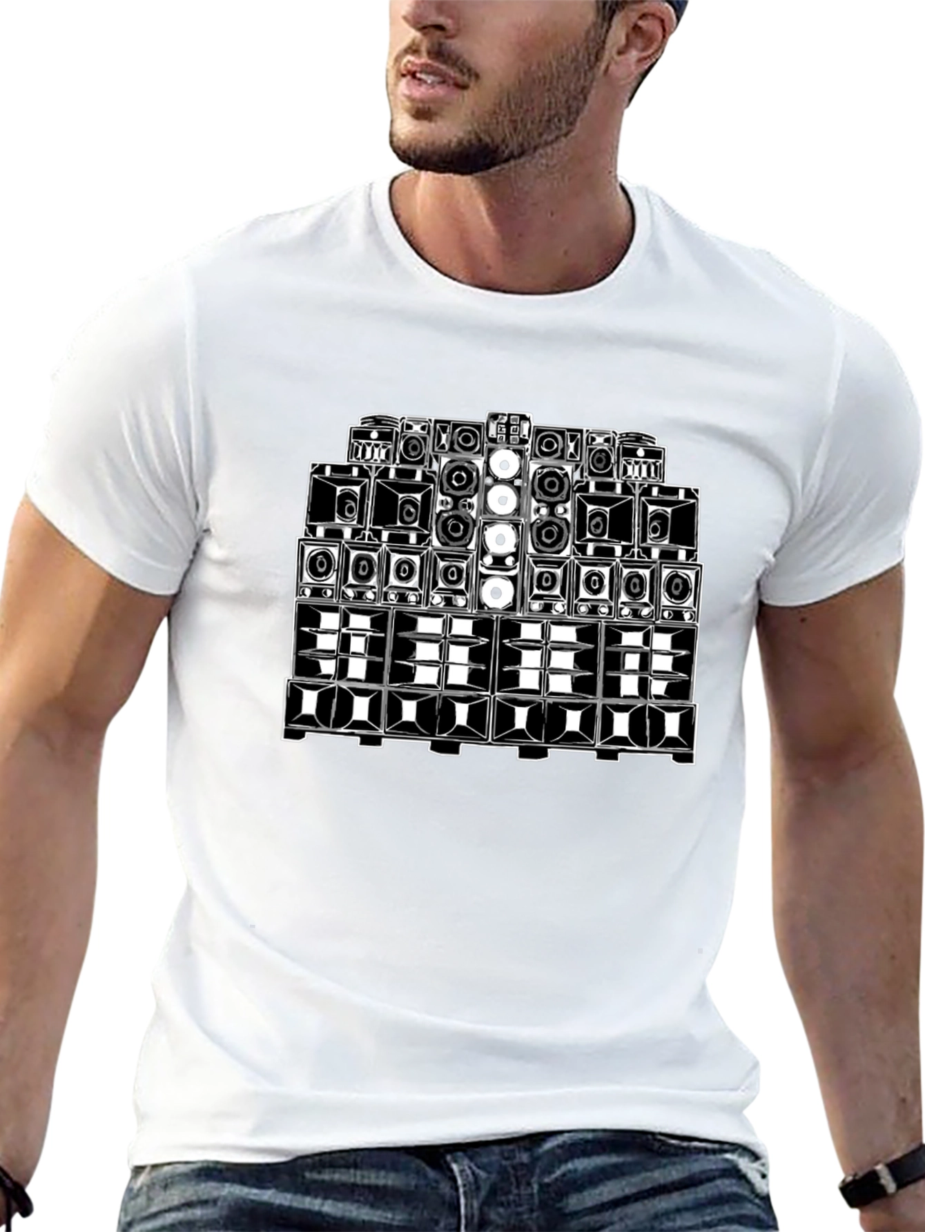 Speaker Stack Black T-Shirt - Sound System Design