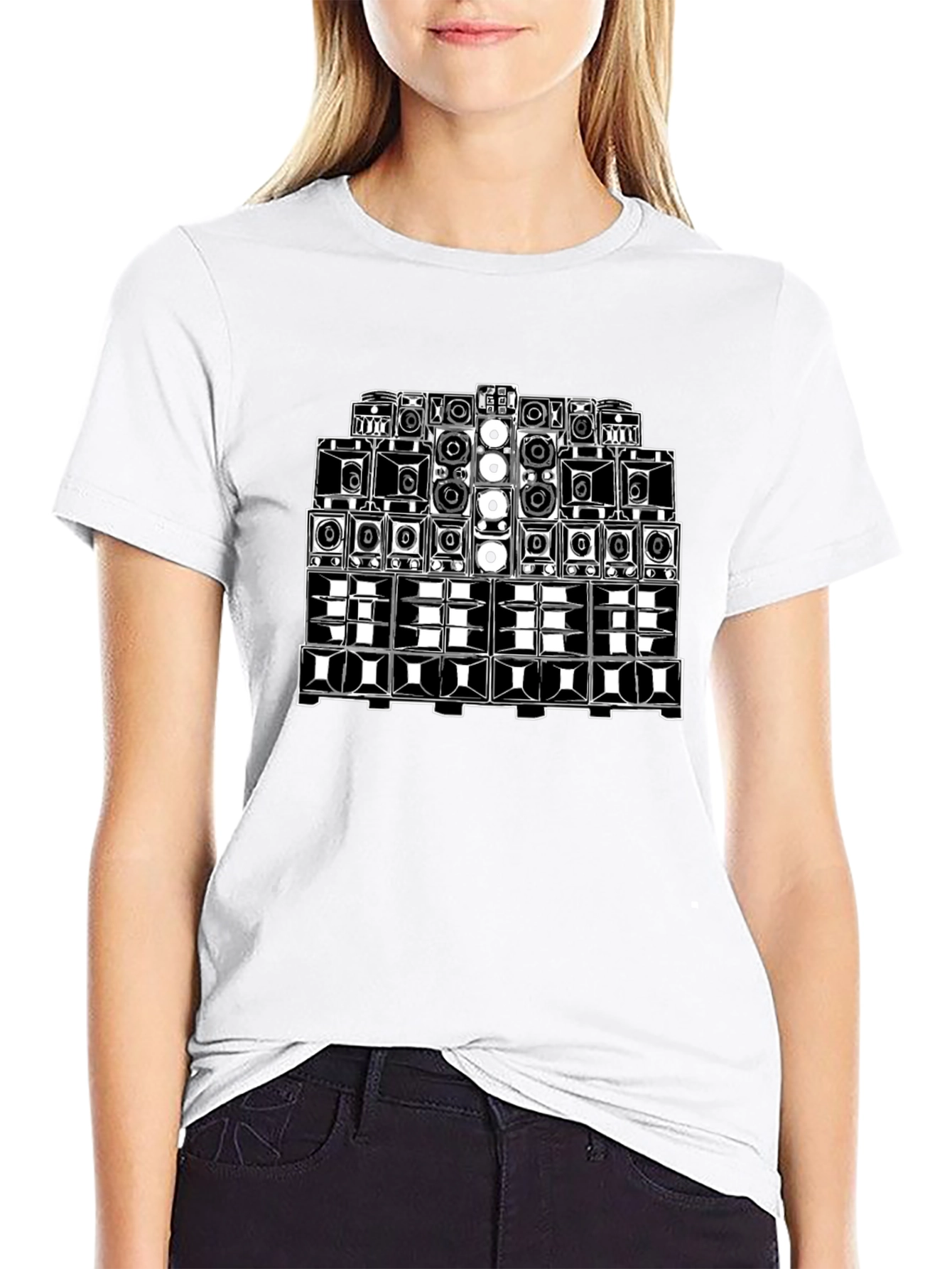 Speaker Stack Black T-Shirt - Sound System Design