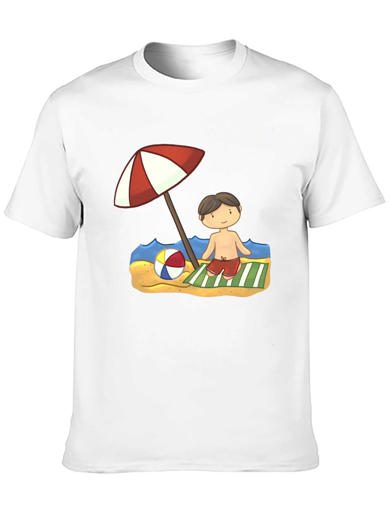 Beach Boy Cartoon Graphic Tee - Black