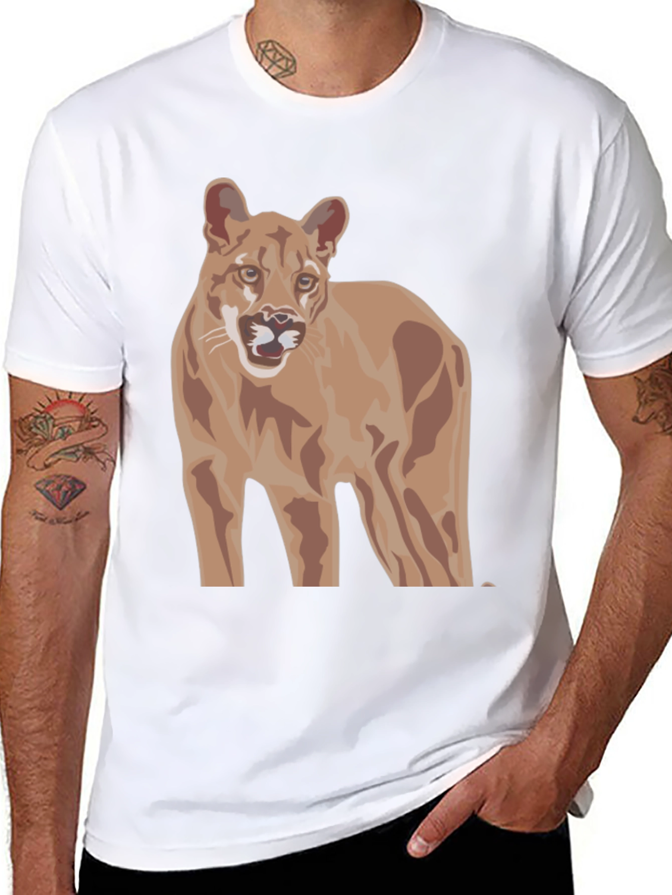 Cougar Graphic Black T-Shirt