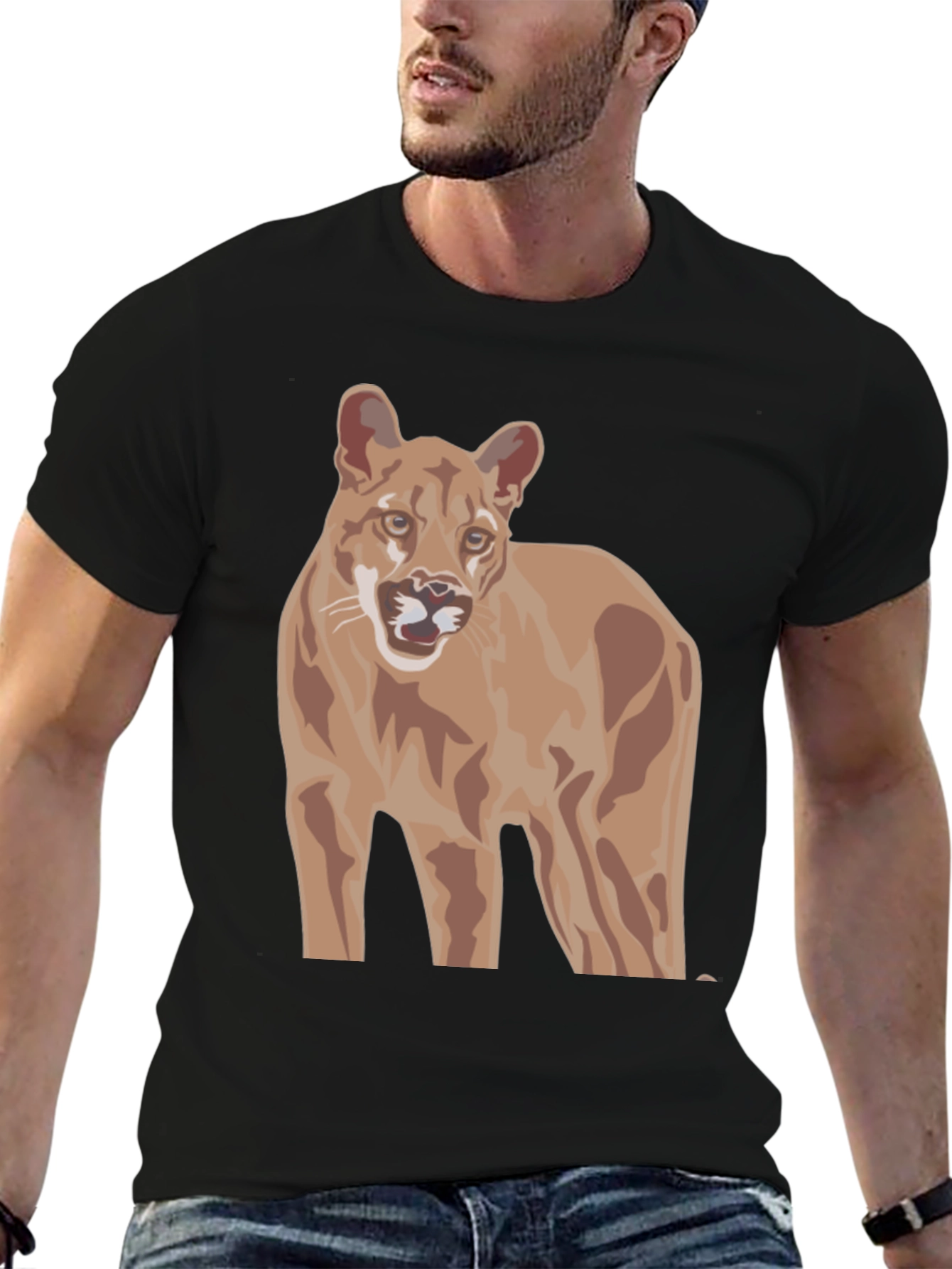 Cougar Graphic Black T-Shirt