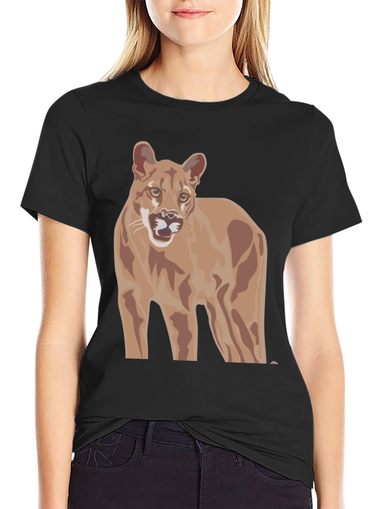 Cougar Graphic Black T-Shirt