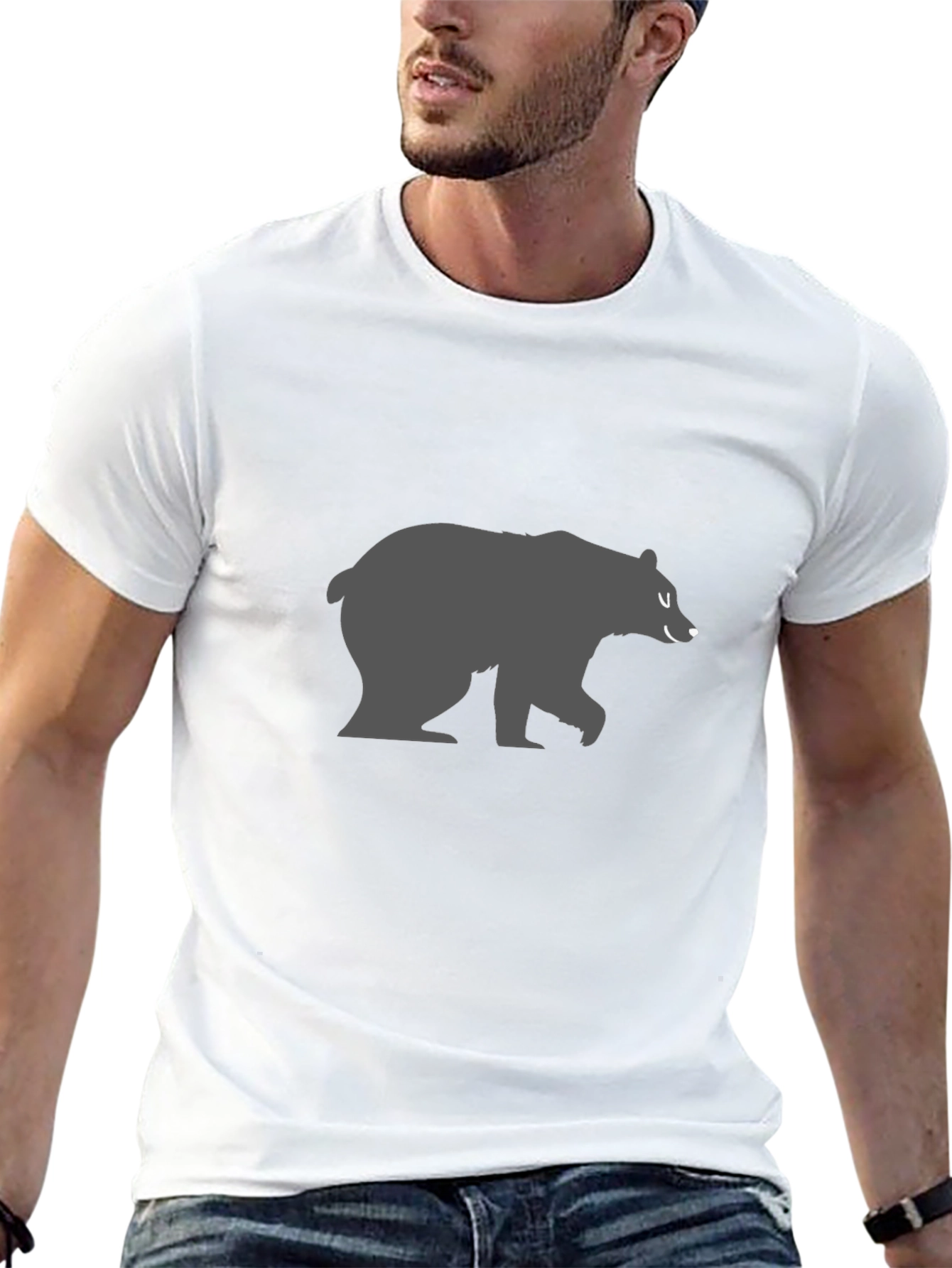 Mens Black Bear Graphic T-Shirt