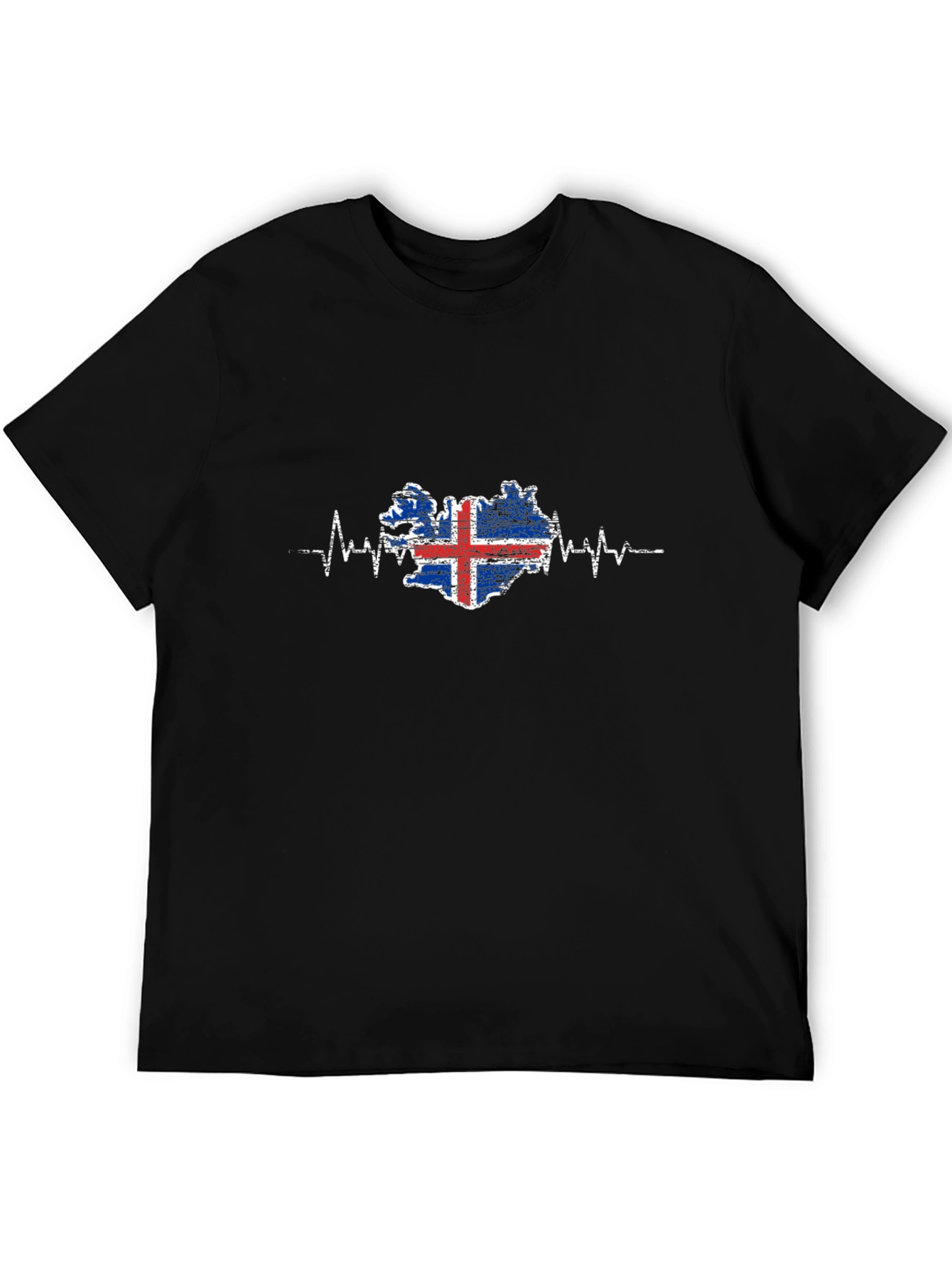 Iceland Flag Heartbeat Graphic Tee