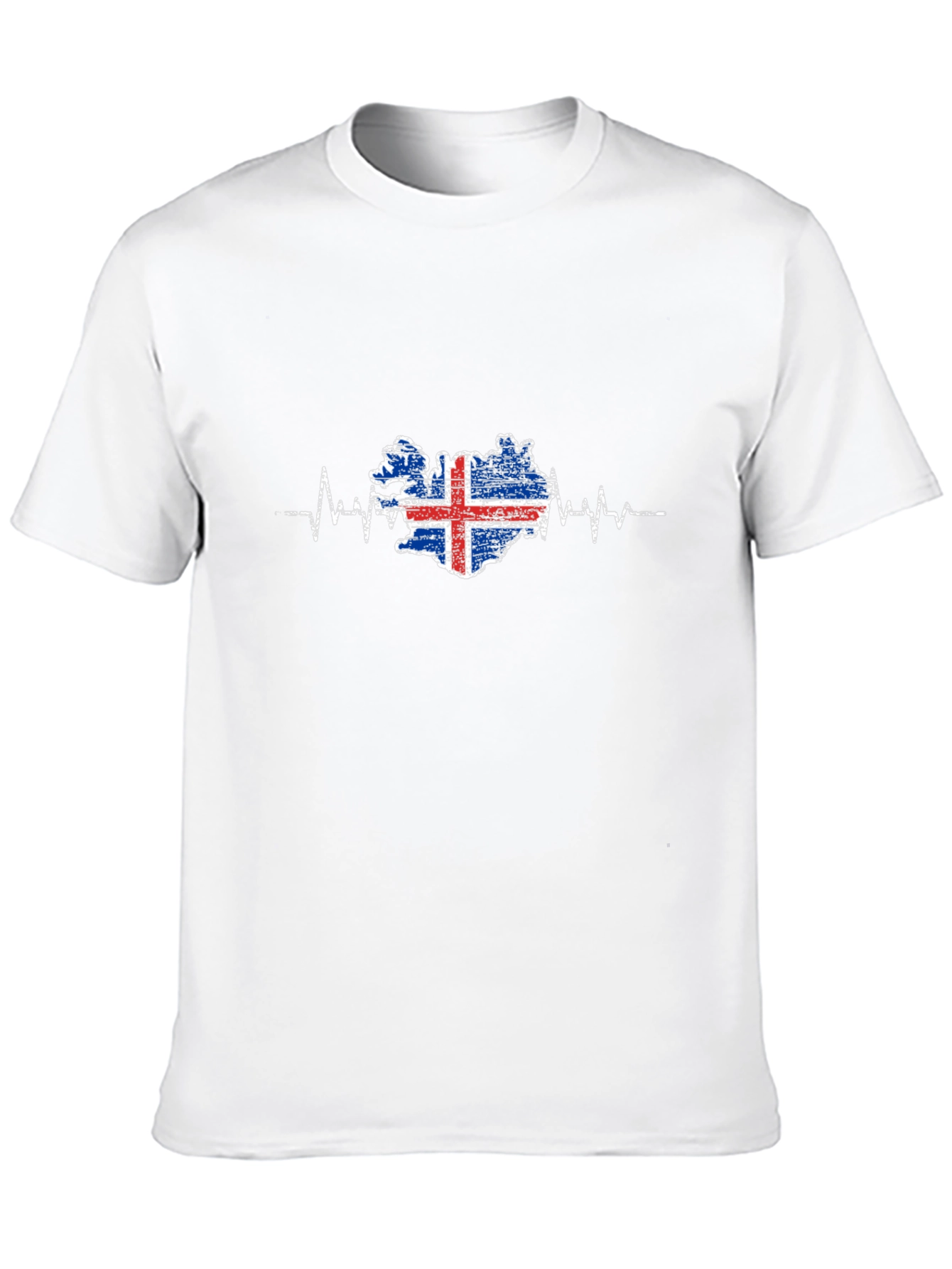 Iceland Flag Heartbeat Graphic Tee