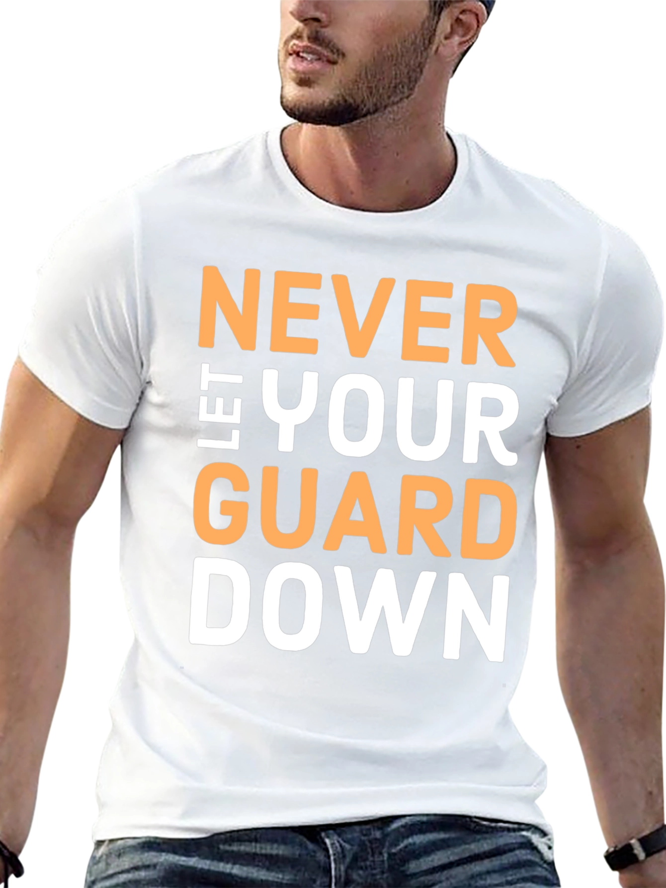 Never Let Your Guard Down Black T-Shirt