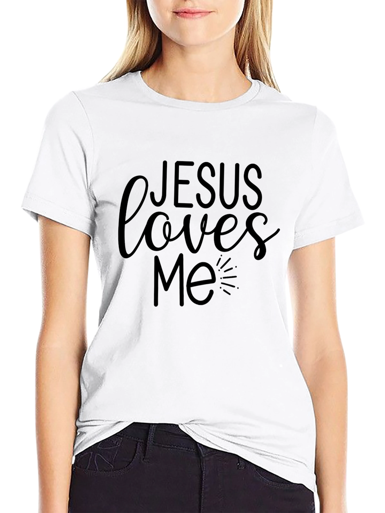 Jesus Loves Me Black Graphic Tee