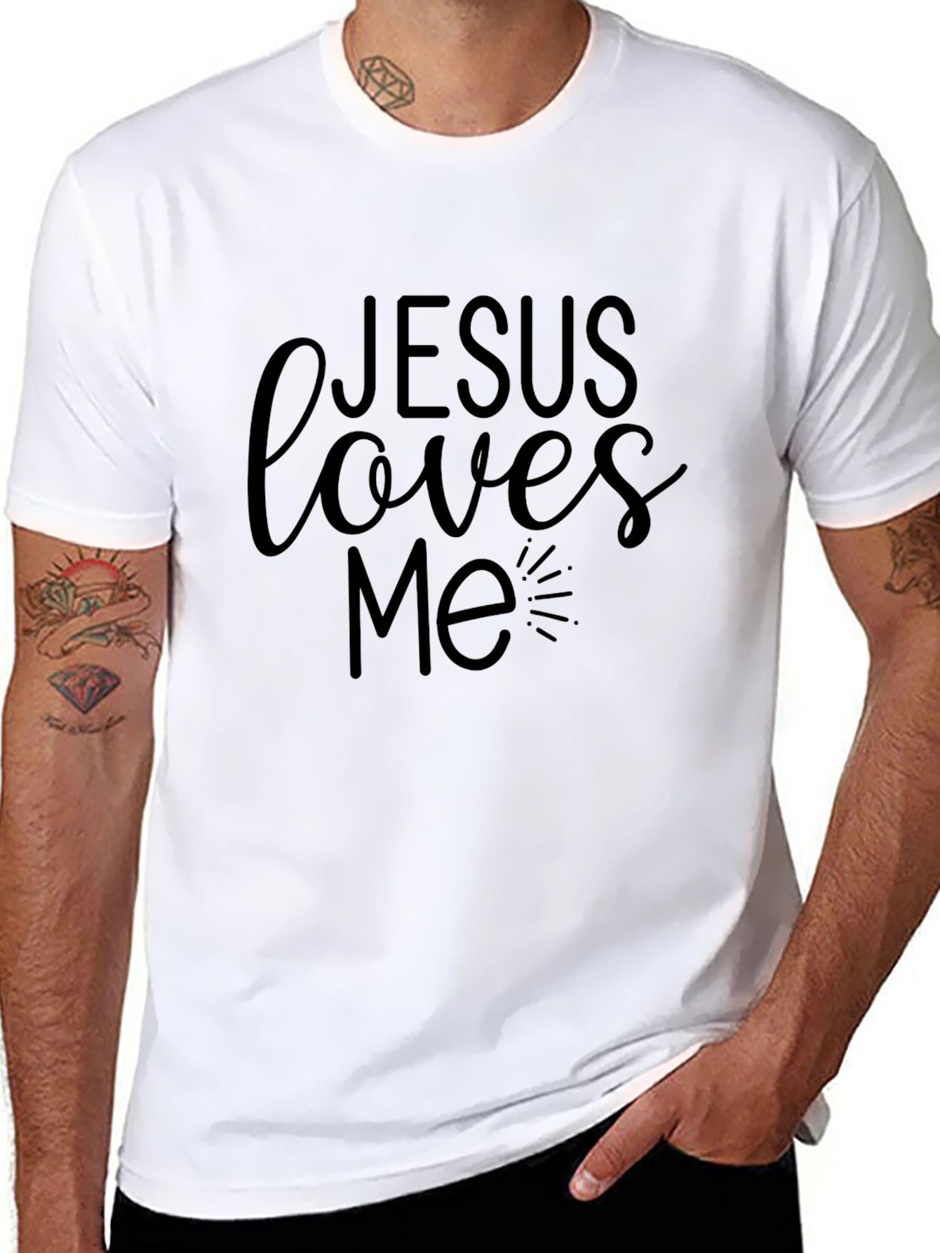 Jesus Loves Me Black Graphic Tee