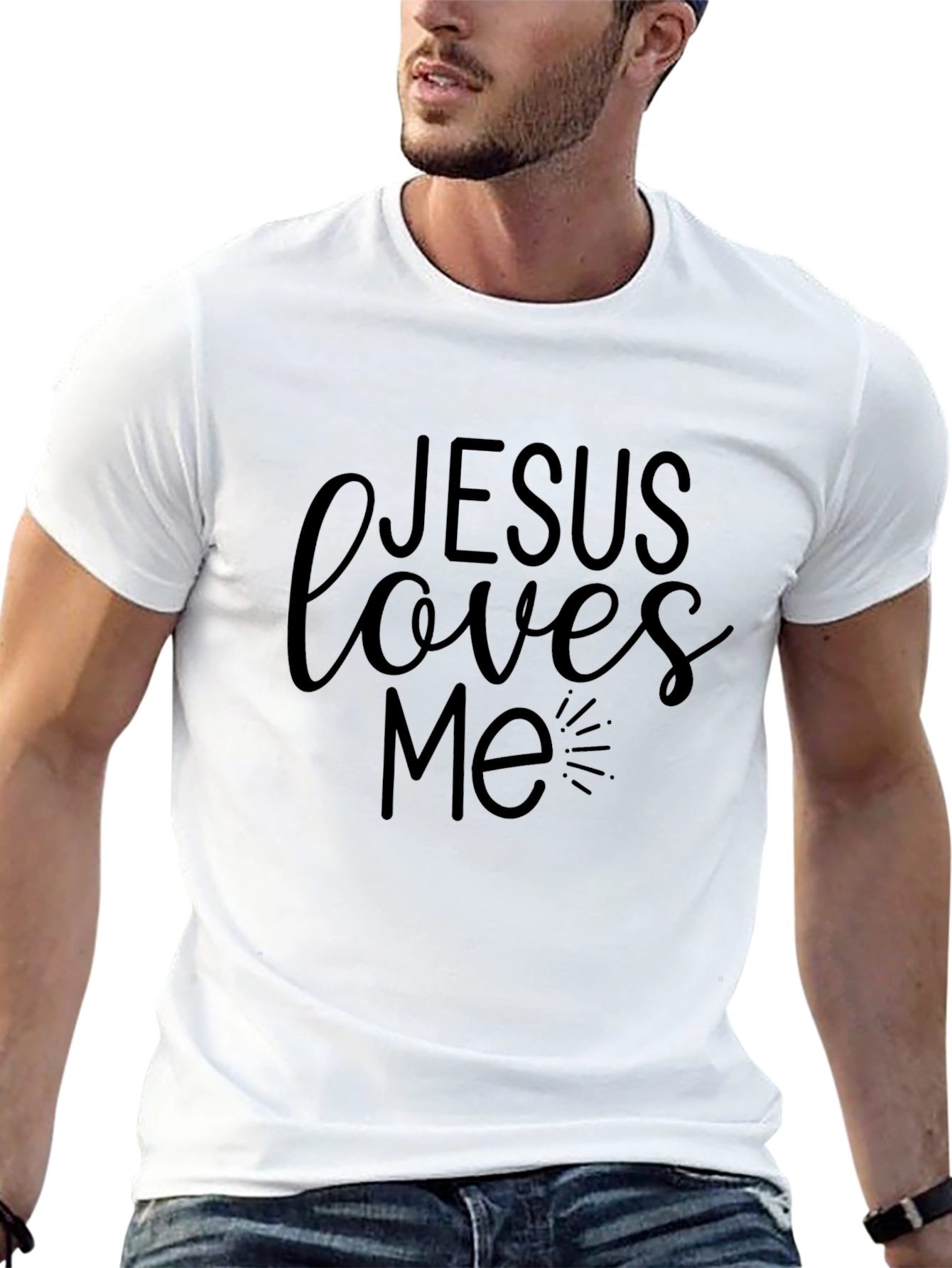 Jesus Loves Me Black Graphic Tee