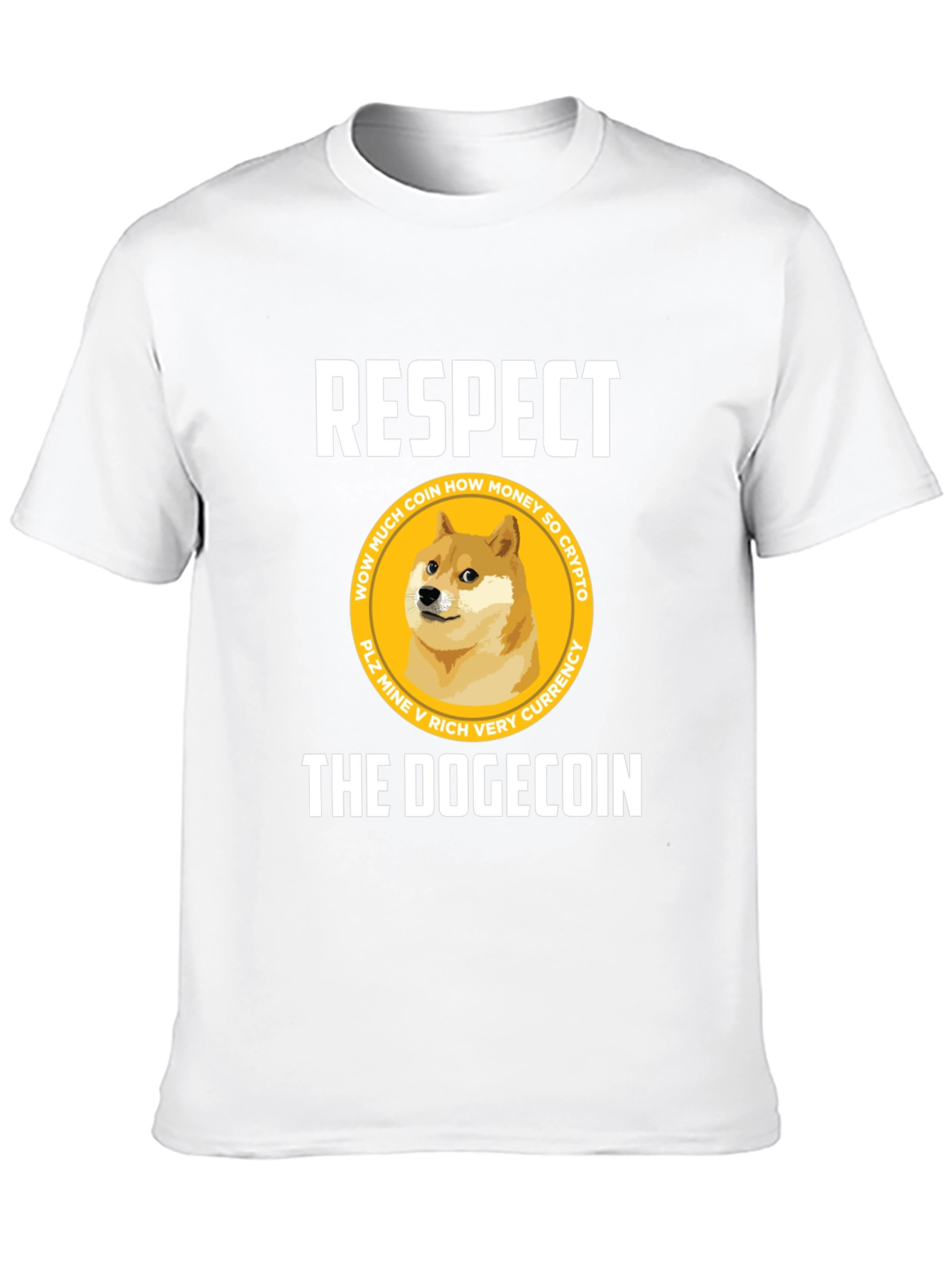 Respect The Dogecoin Black T-Shirt Crypto Humor
