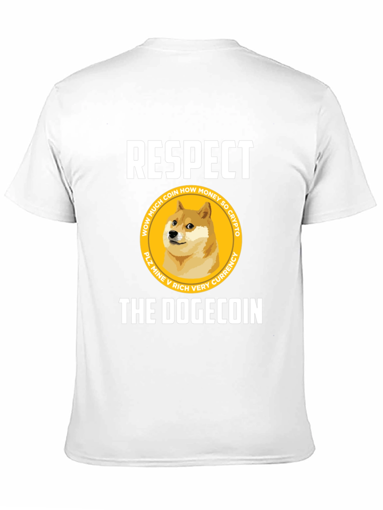 Respect The Dogecoin Black T-Shirt Crypto Humor