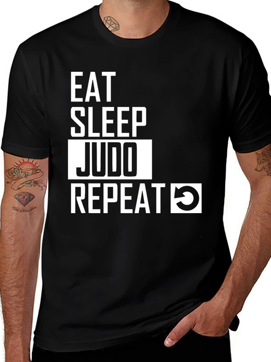 Eat Sleep Judo Repeat Black T-Shirt