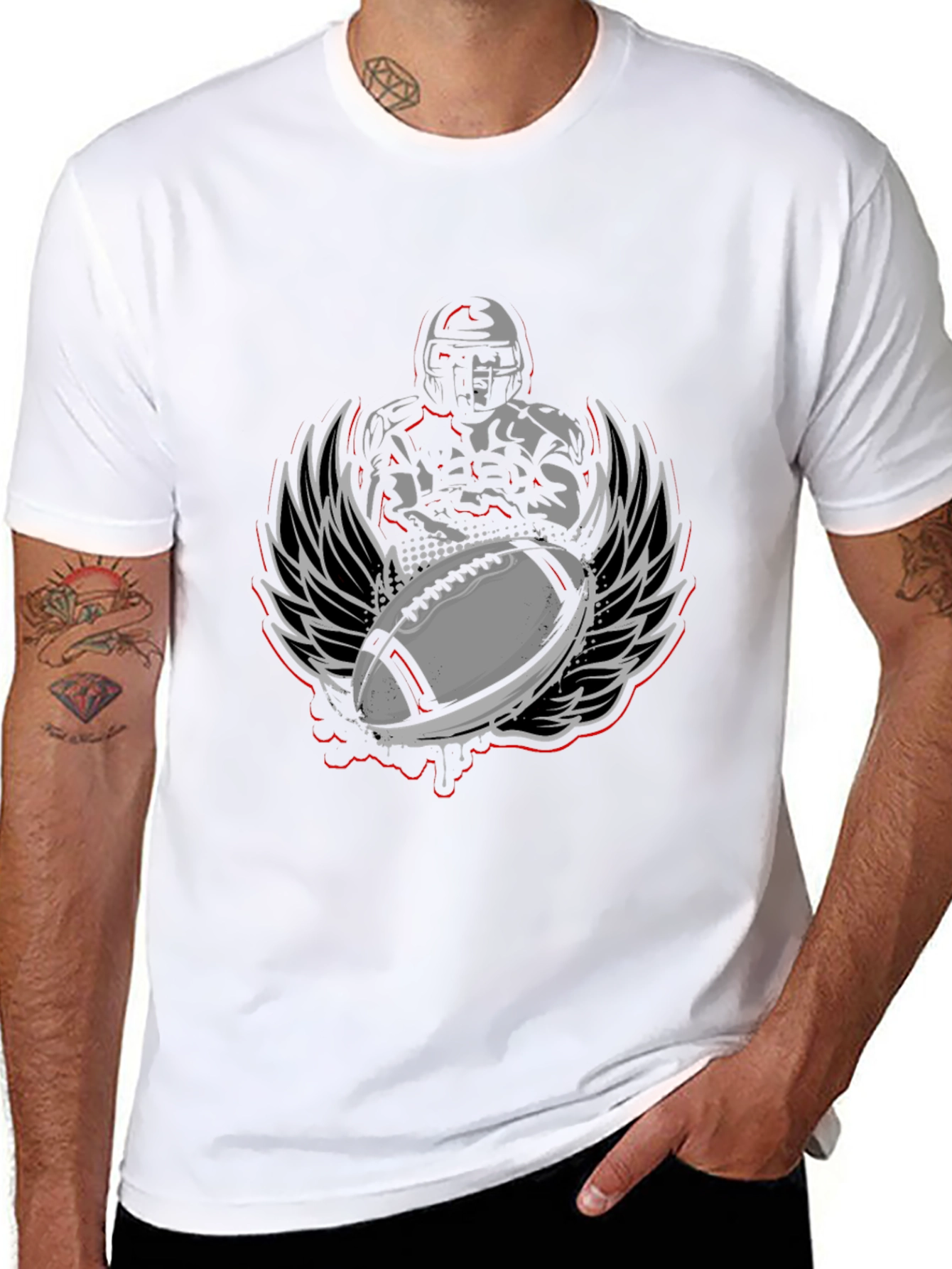 Football Player Graphic Print T-Shirt