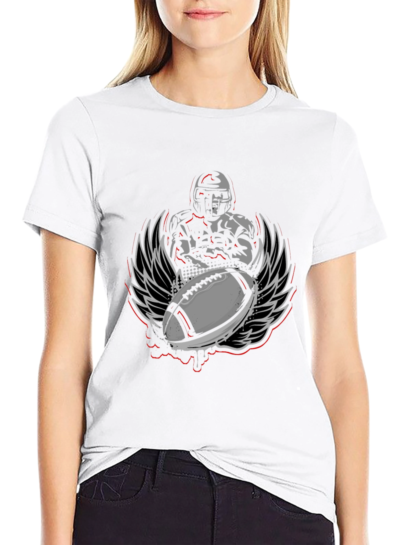 Football Player Graphic Print T-Shirt
