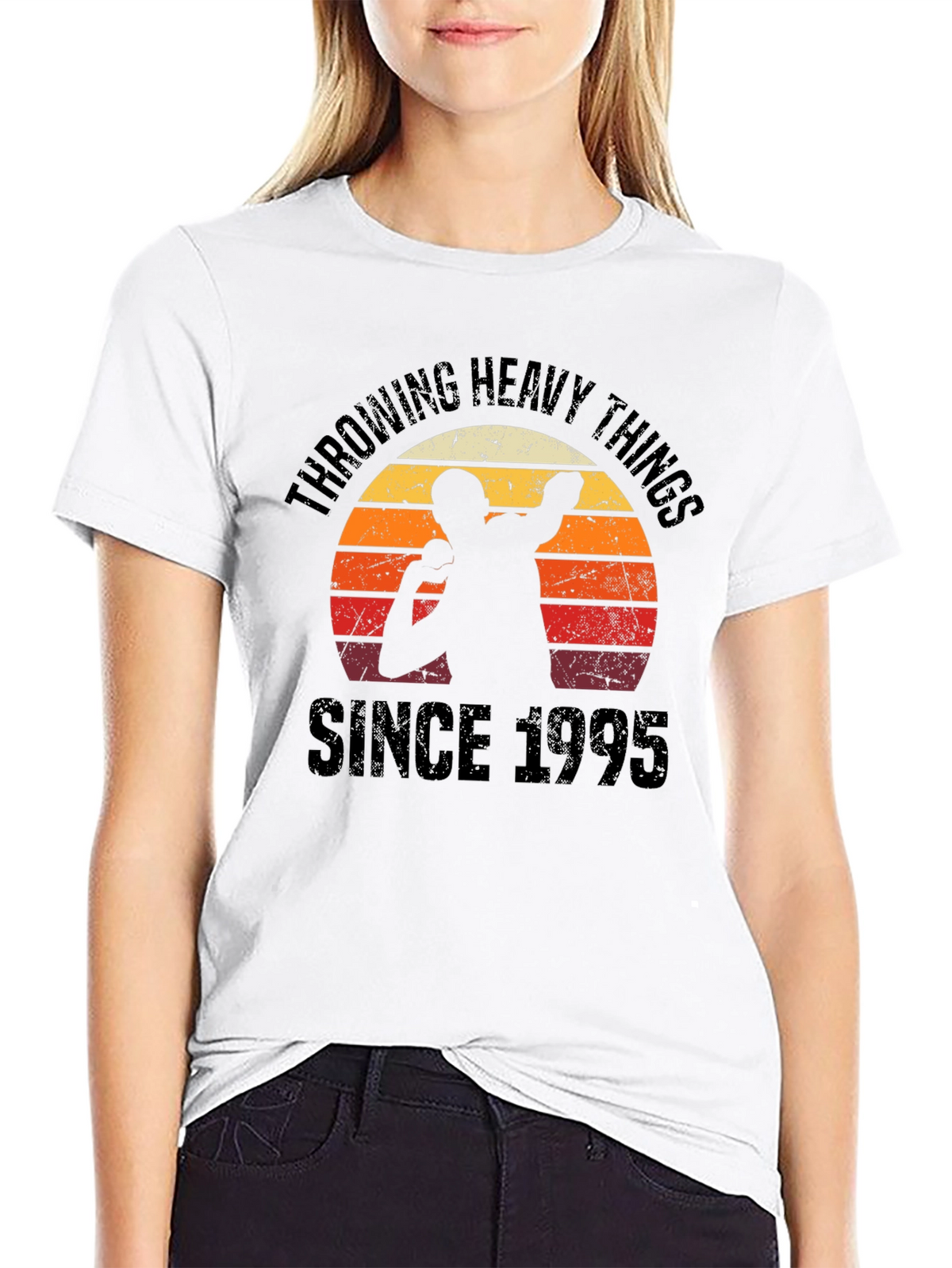 Throwing Heavy Things Since 1995 Black T-Shirt