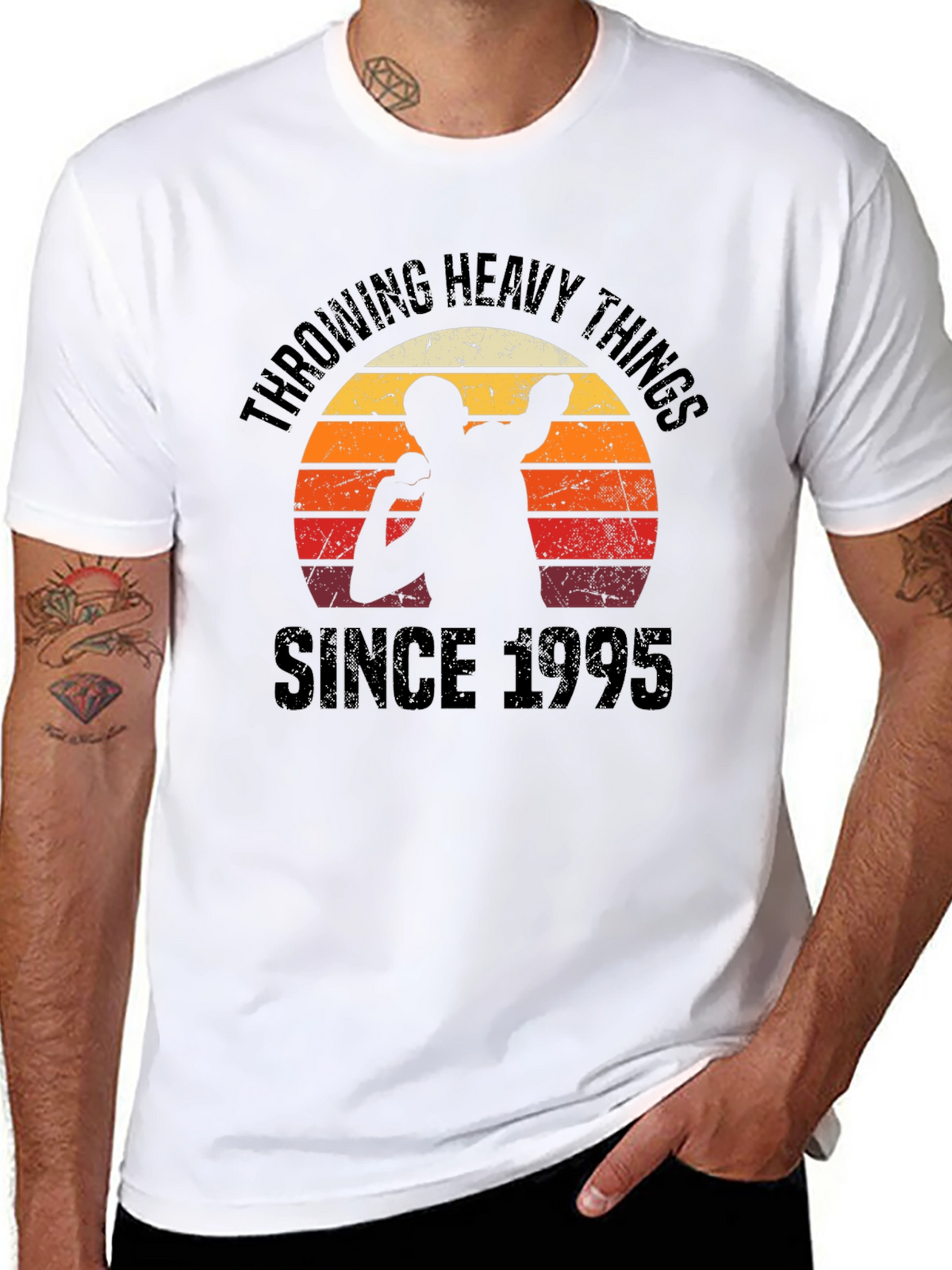 Throwing Heavy Things Since 1995 Black T-Shirt