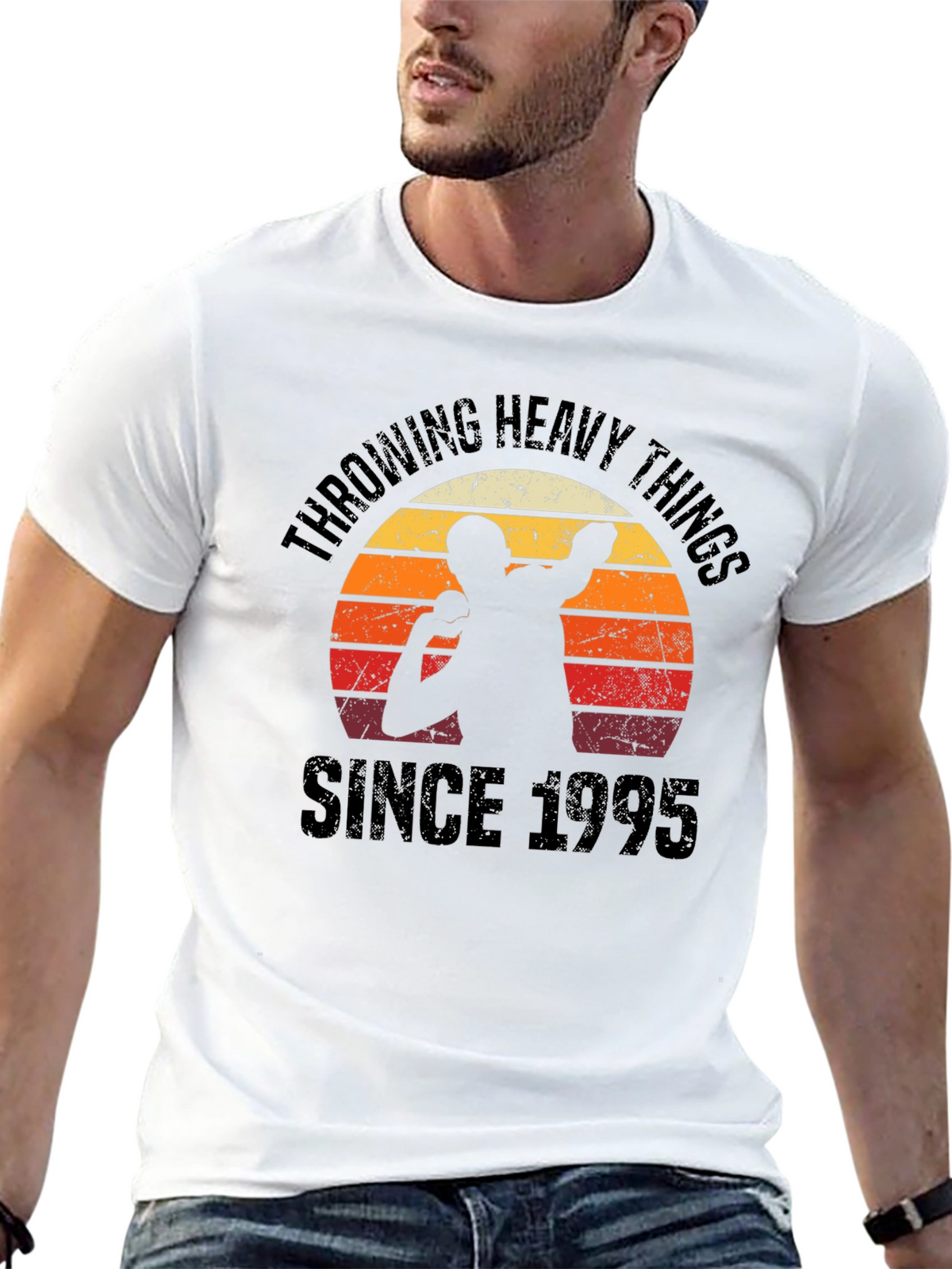Throwing Heavy Things Since 1995 Black T-Shirt