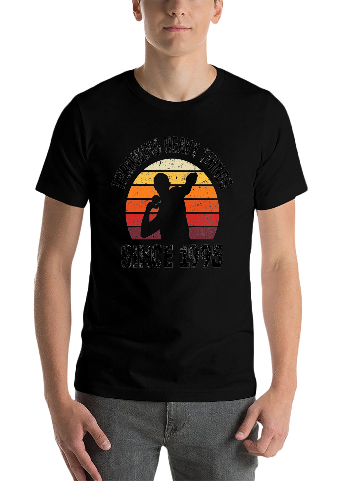 Throwing Heavy Things Since 1995 Black T-Shirt