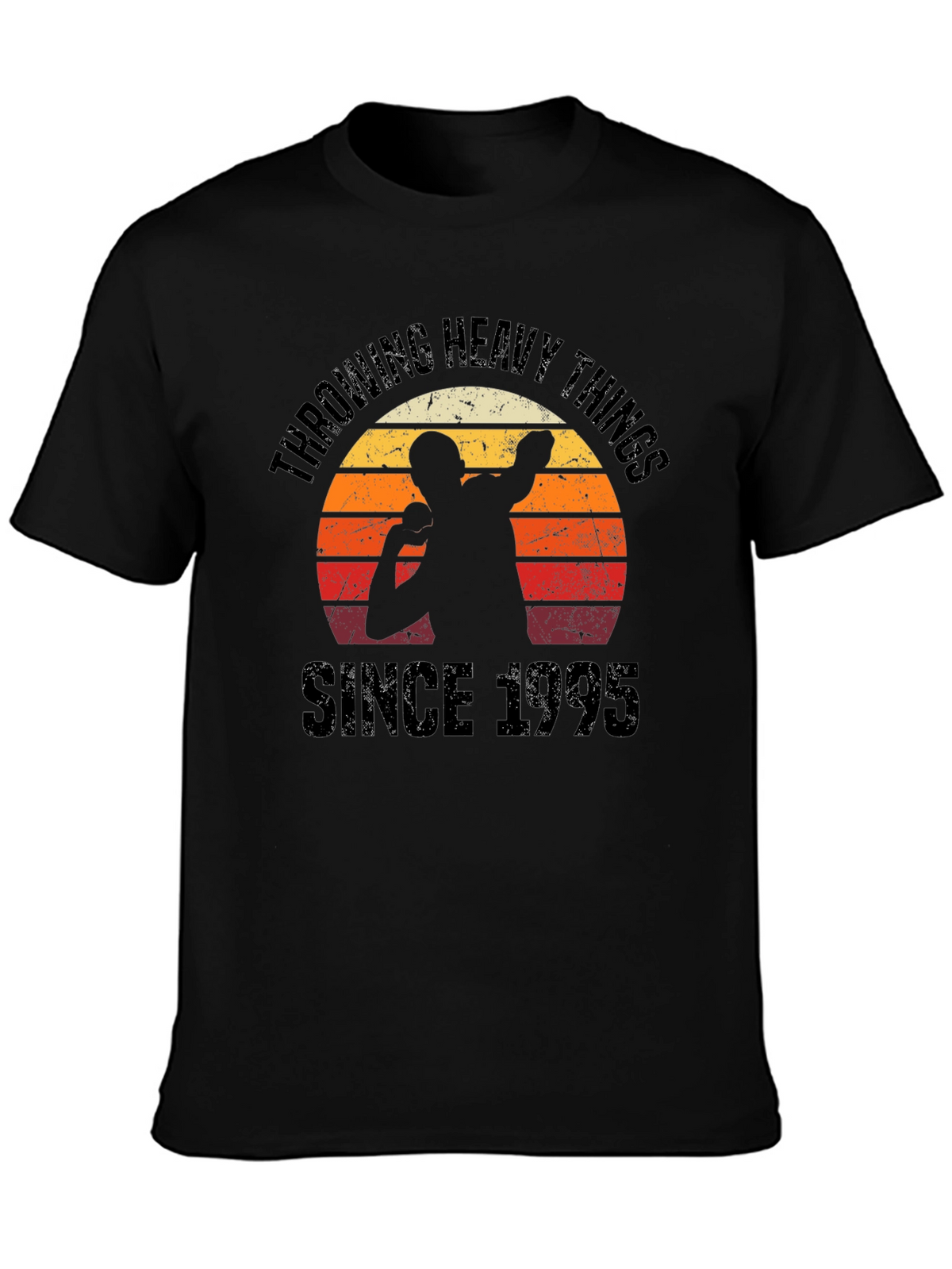 Throwing Heavy Things Since 1995 Black T-Shirt