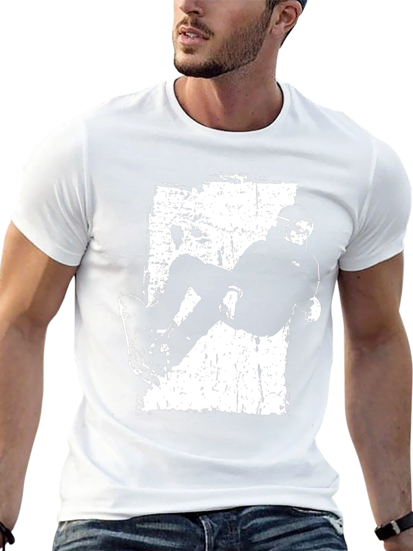 Skateboarder Graphic Tee - Black Cotton Casual Wear