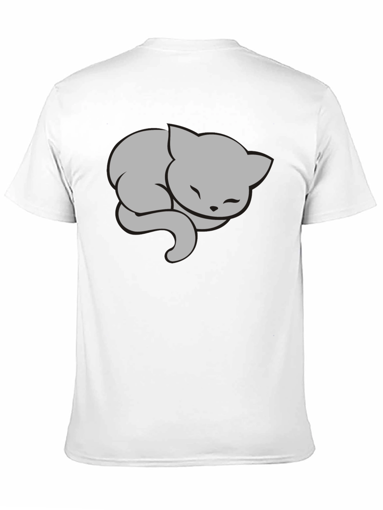 Sleeping Cat Graphic Tee - Stylish Black T-Shirt