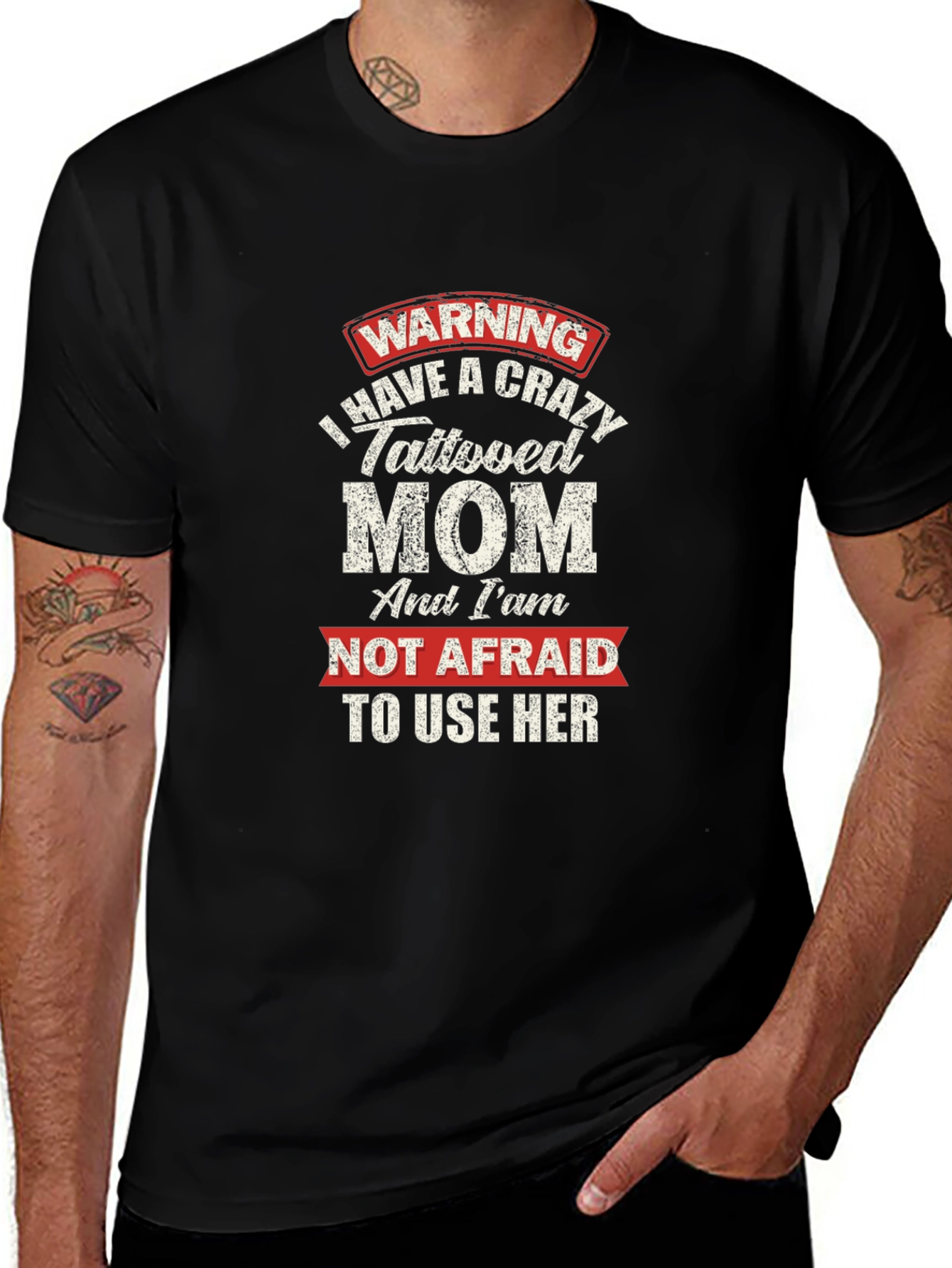 Crazy Tattooed Mom Graphic Tee - Novelty Gift T-Shirt