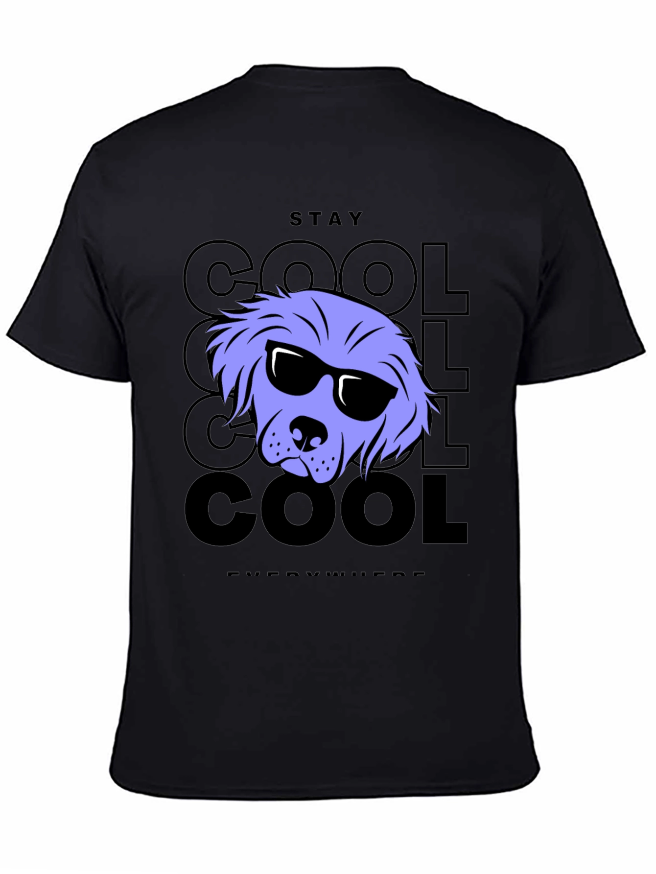 Stay Cool Dog Graphic Tee - Black